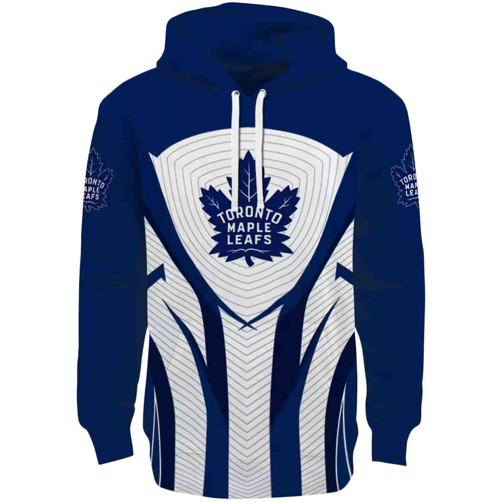 Toronto Maple Leafs Concentric Lines Blue Black Hoodie