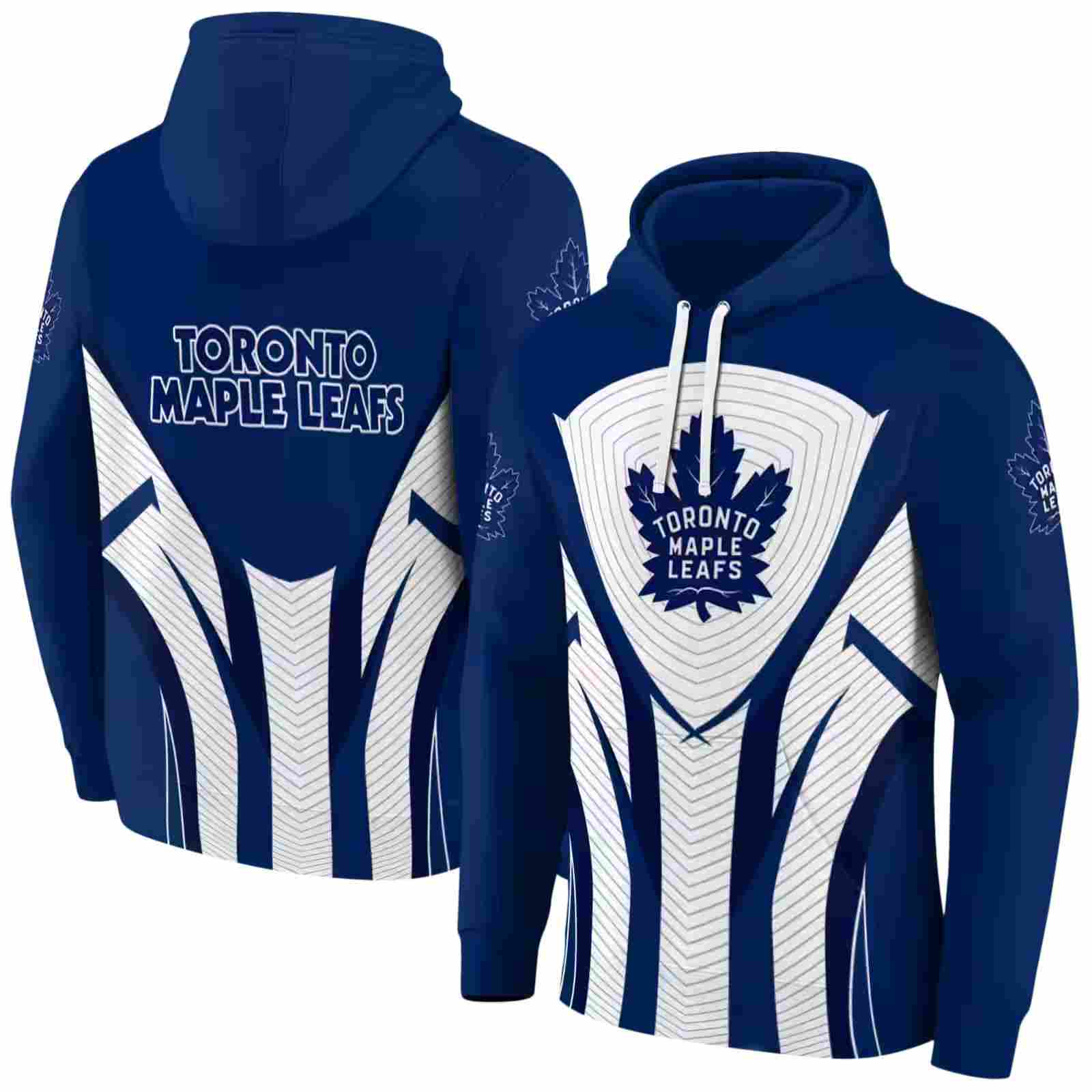 toronto maple leafs concentric lines blue black hoodie fashion forward