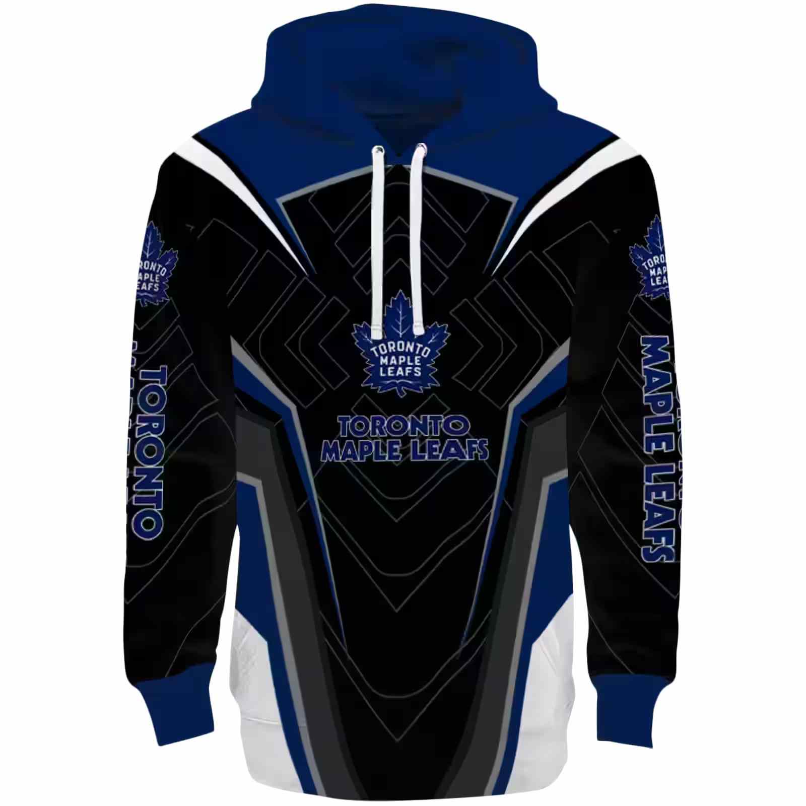 Toronto Maple Leafs Futuristic Pattern Blue Black Hoodie