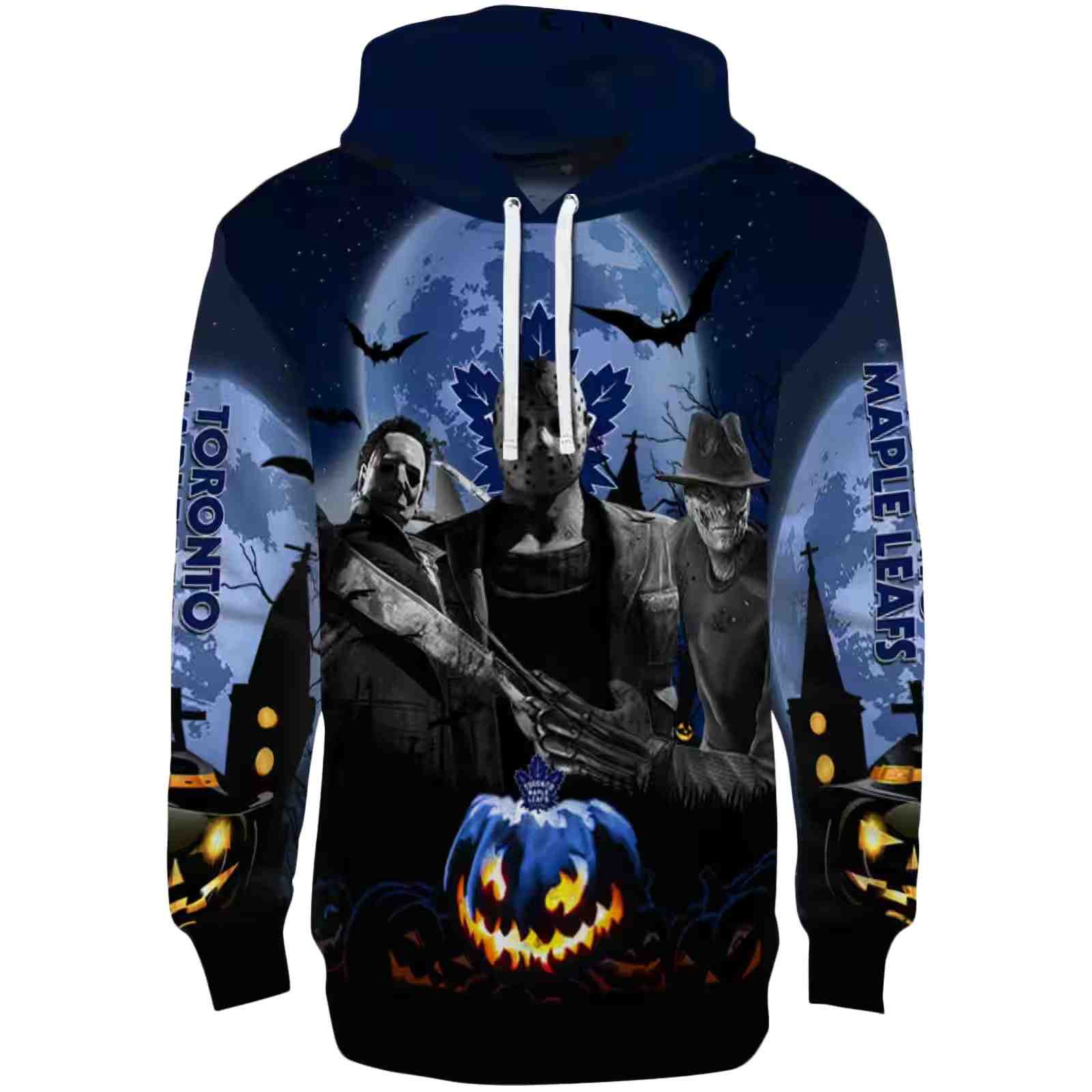 Toronto Maple Leafs Halloween Vibes Blue Black Hoodie