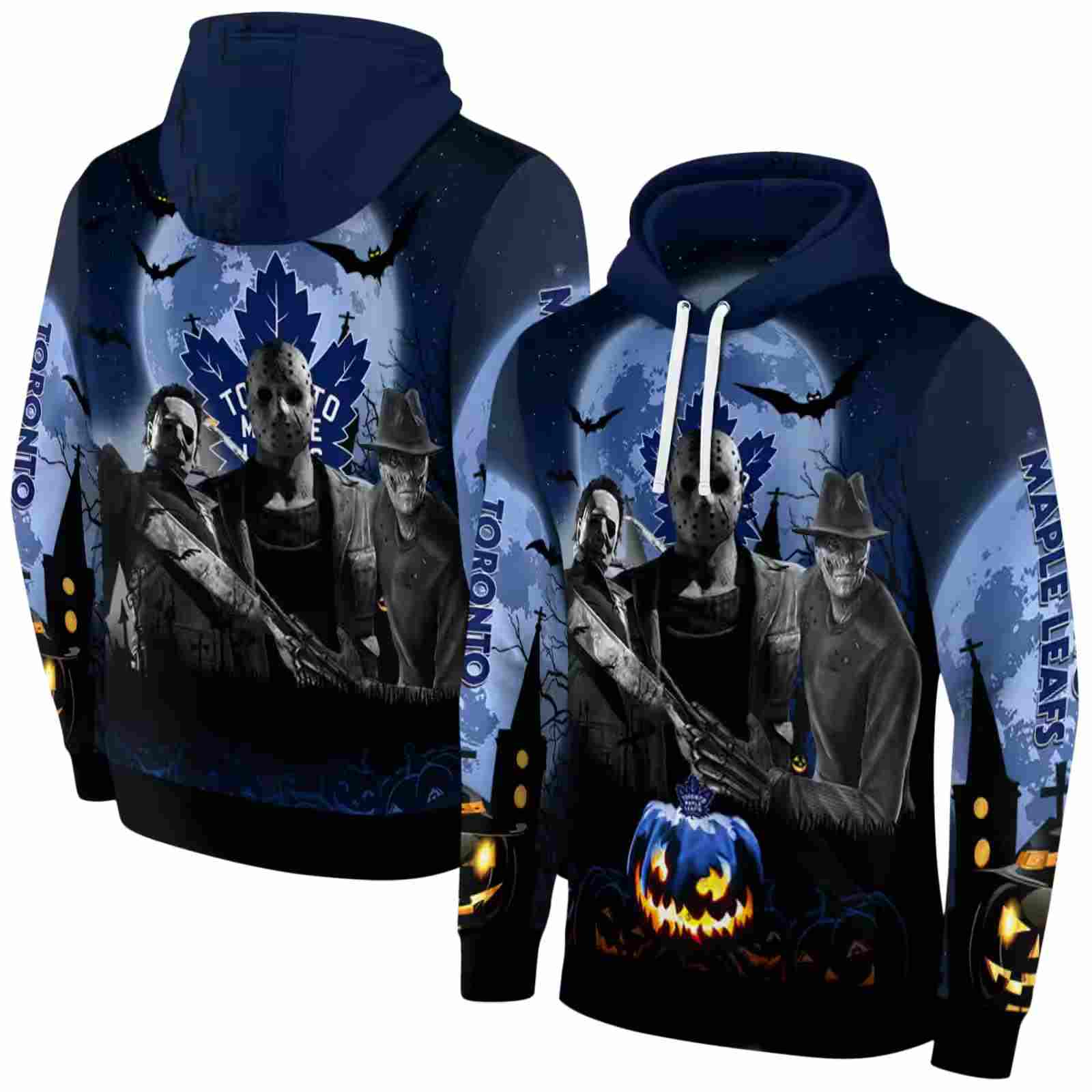 toronto maple leafs halloween vibes blue black hoodie fashion forward