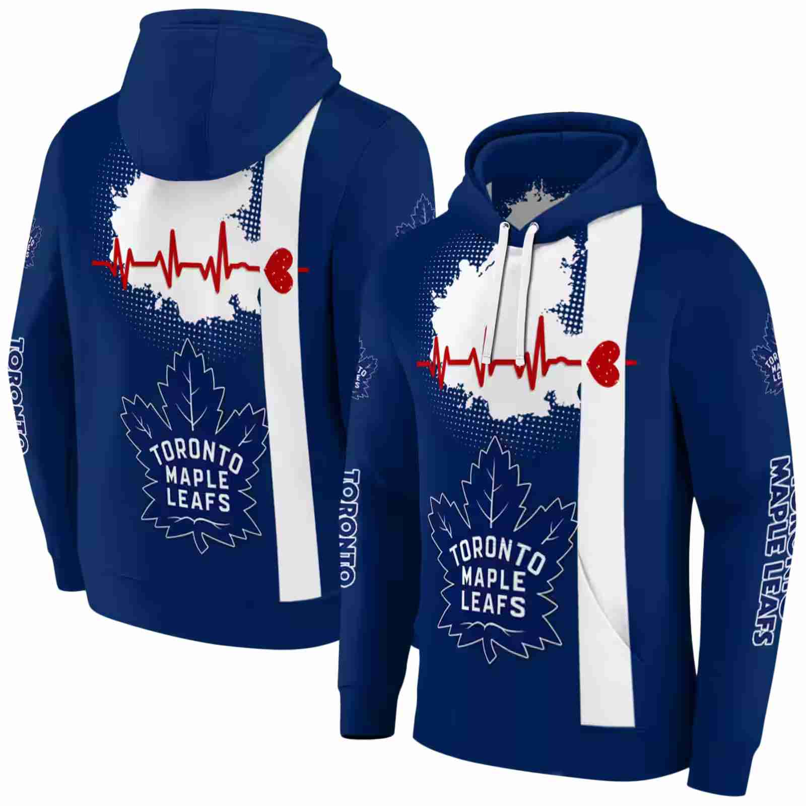 toronto maple leafs hockey heartbeat blue hoodie fashion forward