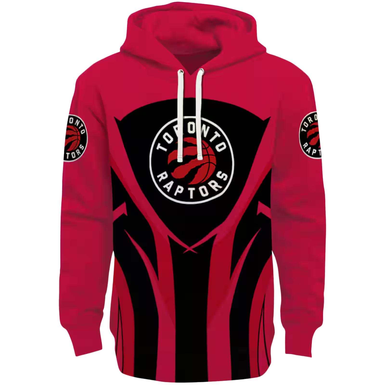 Toronto Raptors Concentric Lines Red Black Hoodie