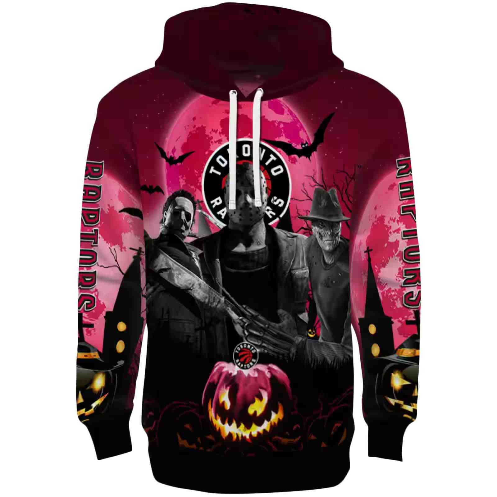 Toronto Raptors Halloween Vibes Red Black Hoodie