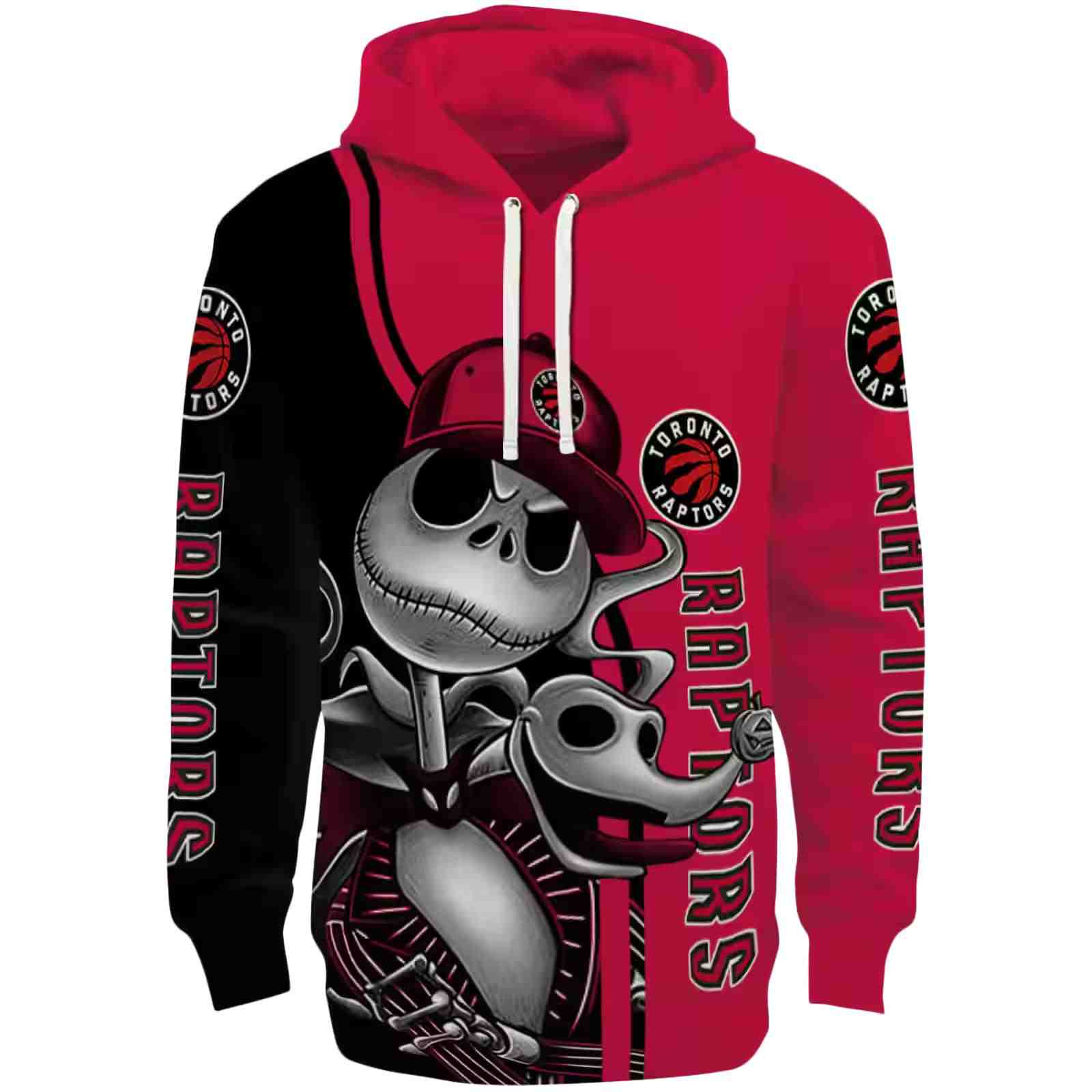 Toronto Raptors Jack Skellington Red Hoodie