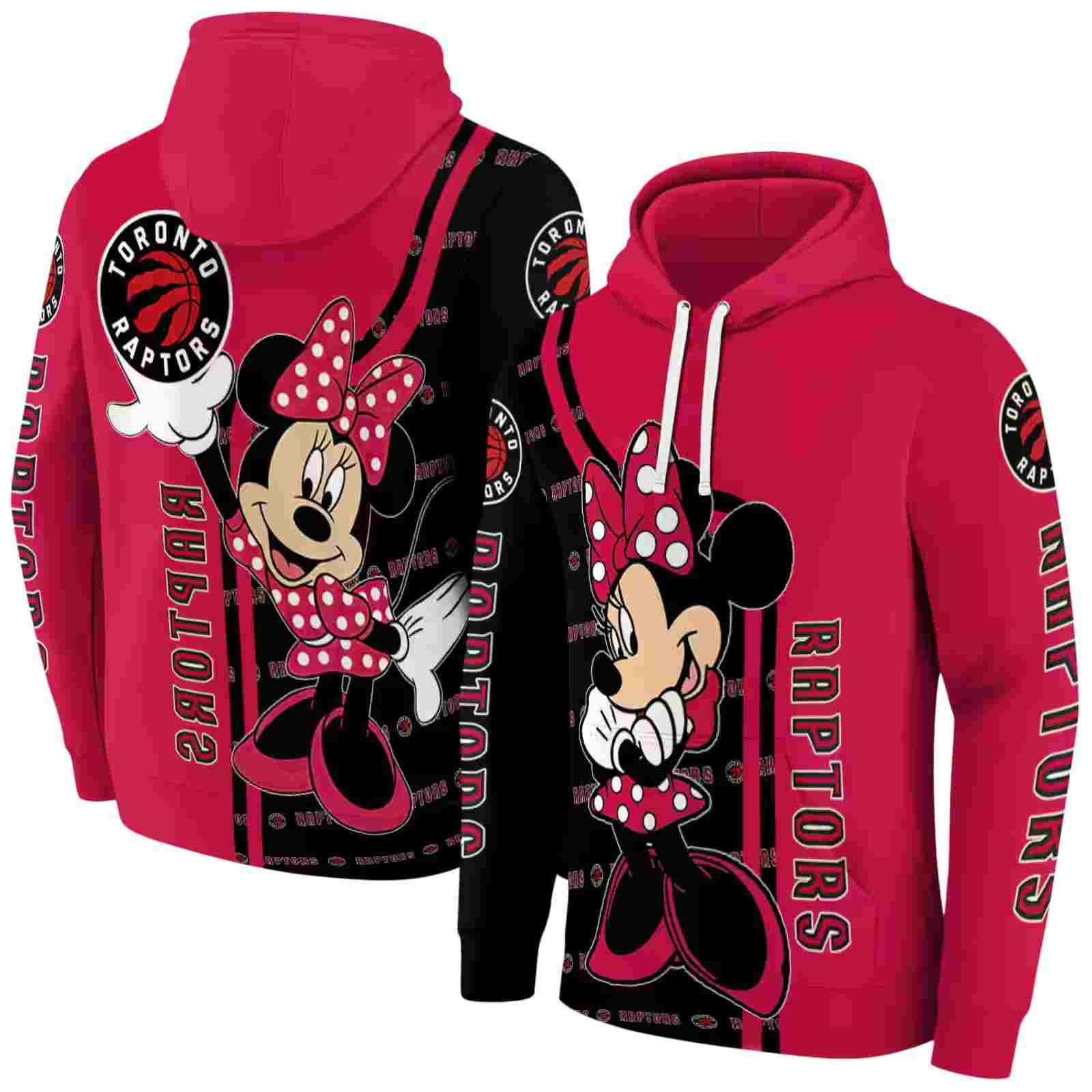 toronto raptors minnie mouse red hoodie fashion forward