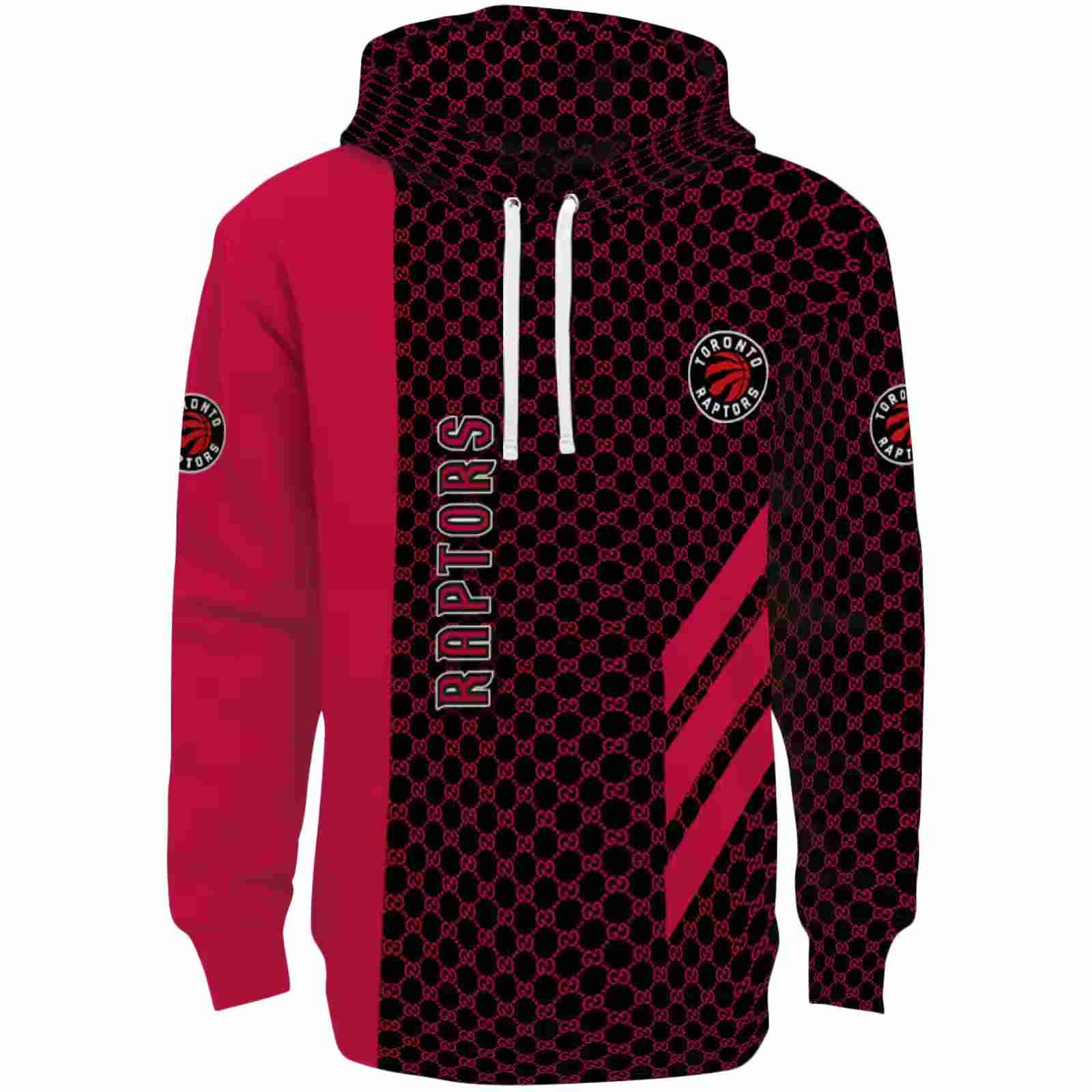 Toronto Raptors Monogram Pattern Red Hoodie