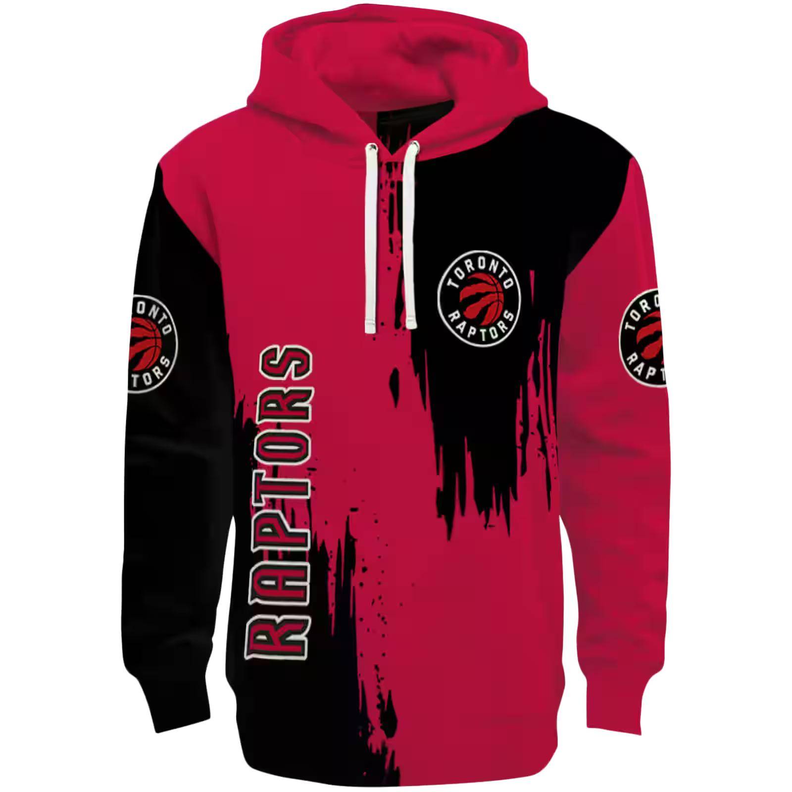 Toronto Raptors Splatter Effect Red Hoodie