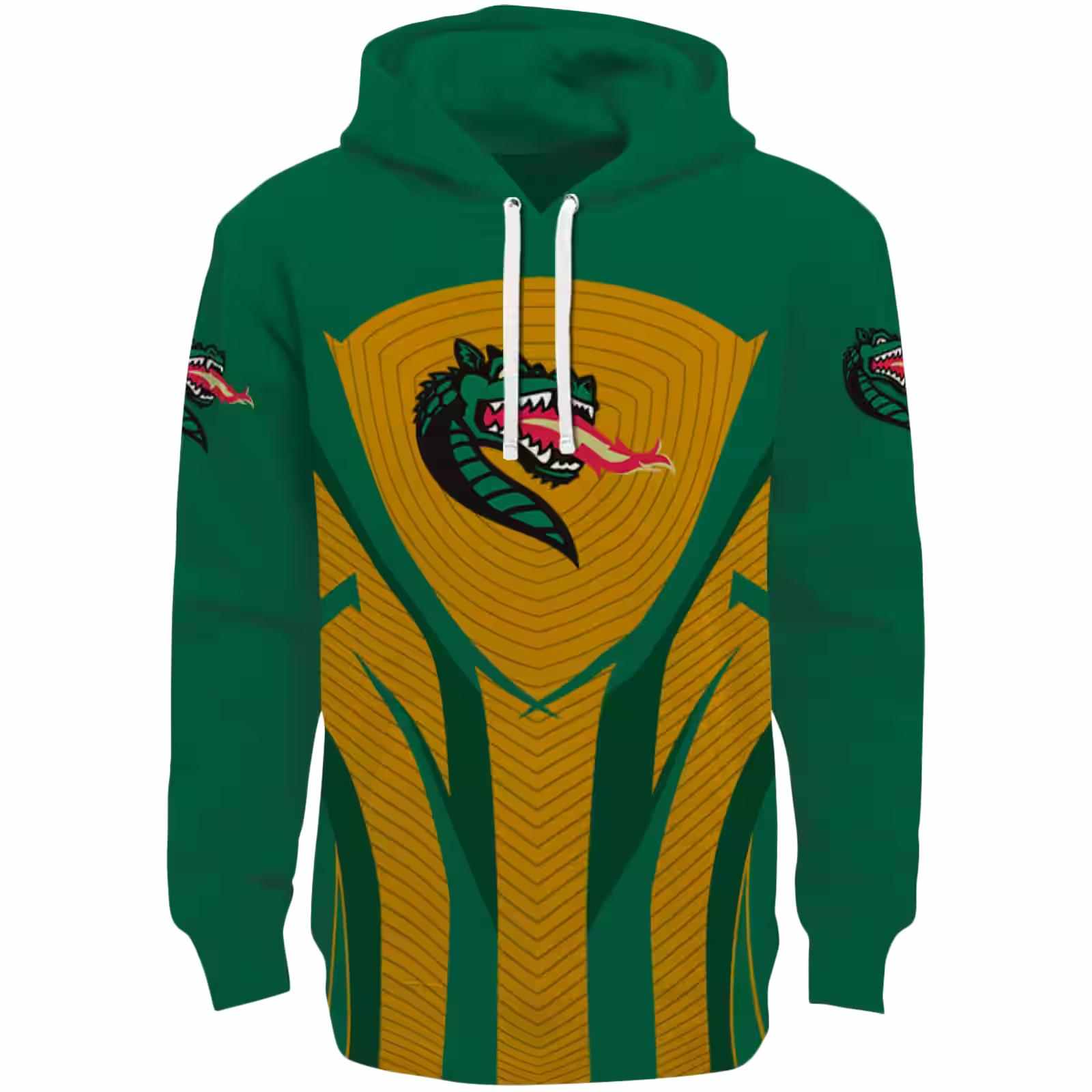 UAB Blazers Concentric Lines Green Black Hoodie