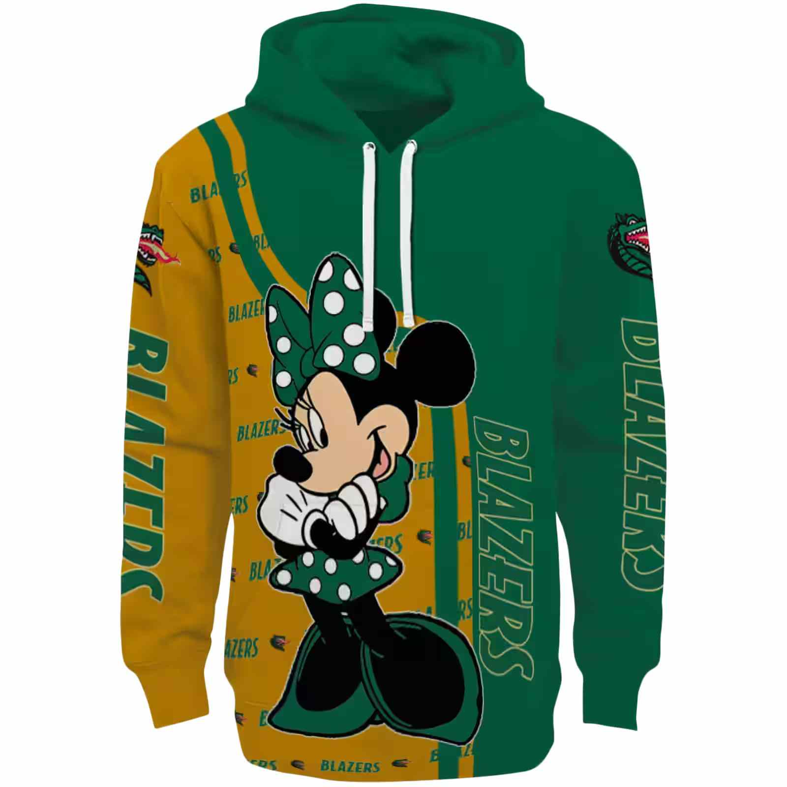 UAB Blazers Minnie Mouse Green Hoodie