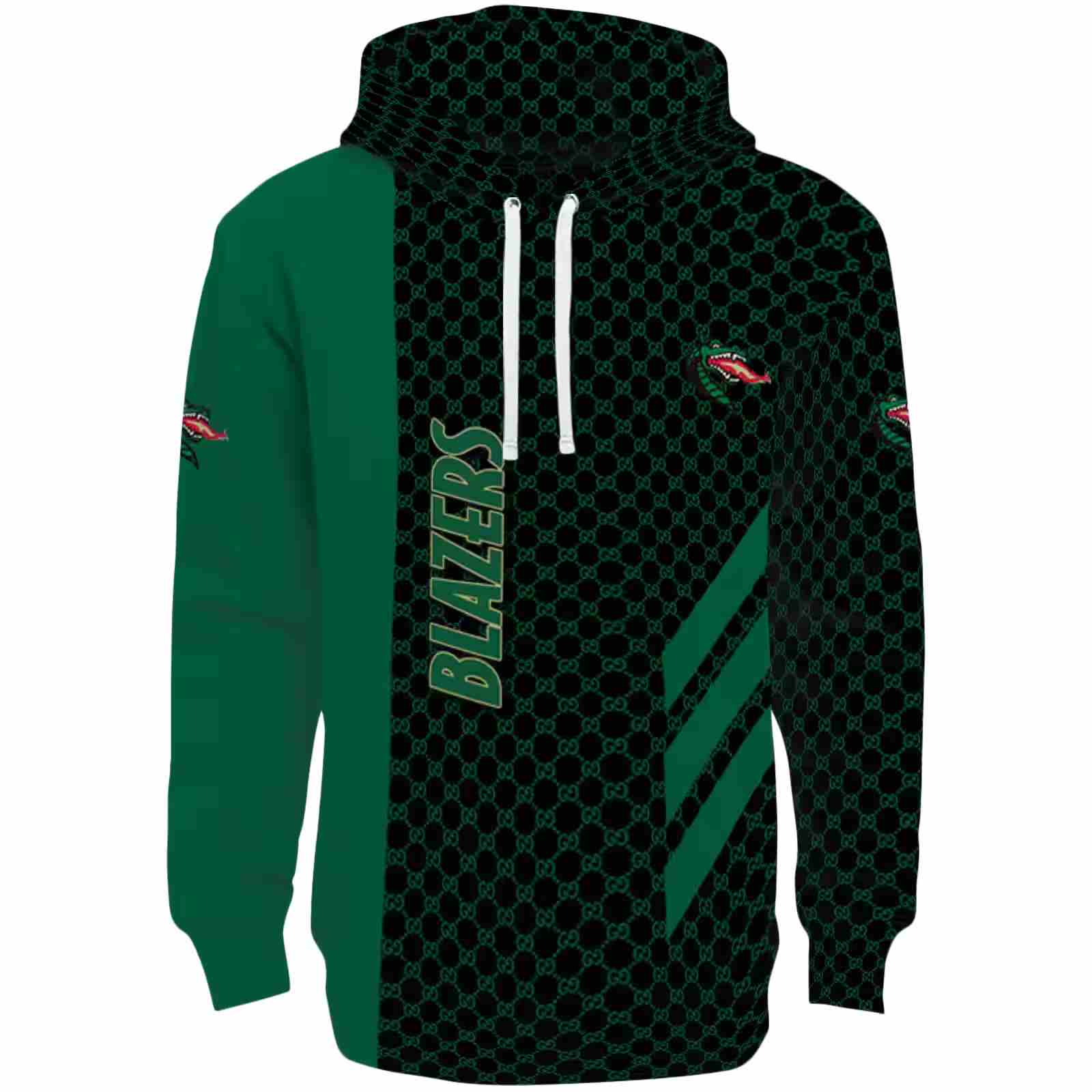 UAB Blazers Monogram Pattern Green Hoodie