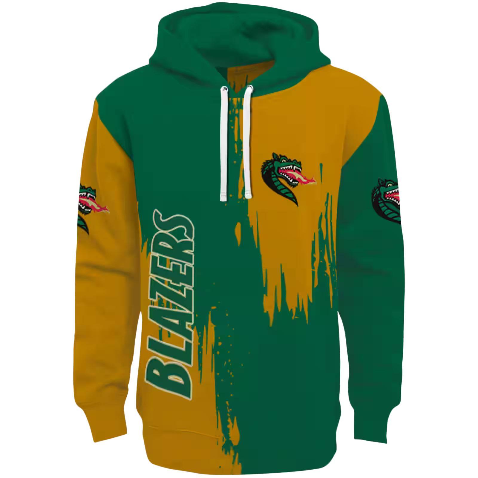 UAB Blazers Splatter Effect Green Hoodie