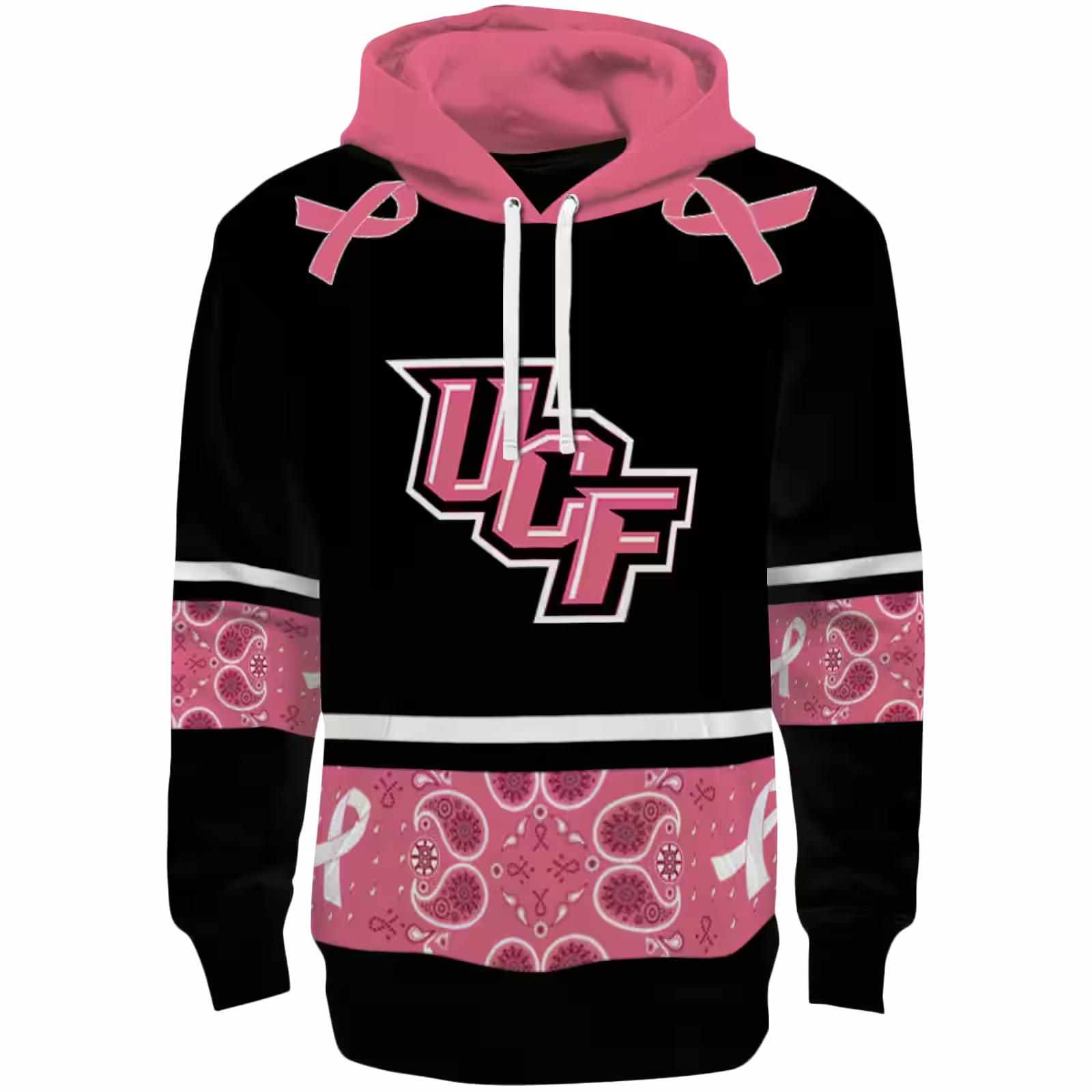 UCF Knights Awareness Ribbon Black Pink Hoodie