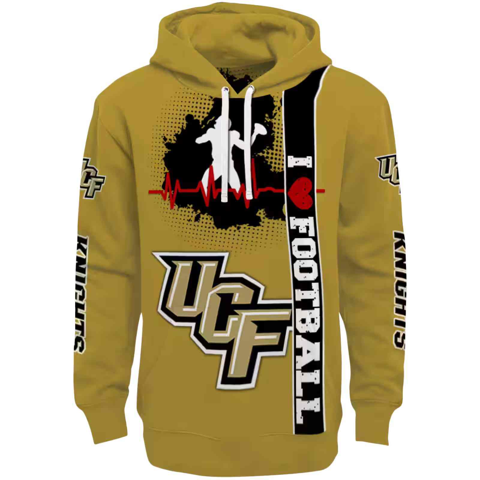 UCF Knights Football Heartbeat Gold Hoodie