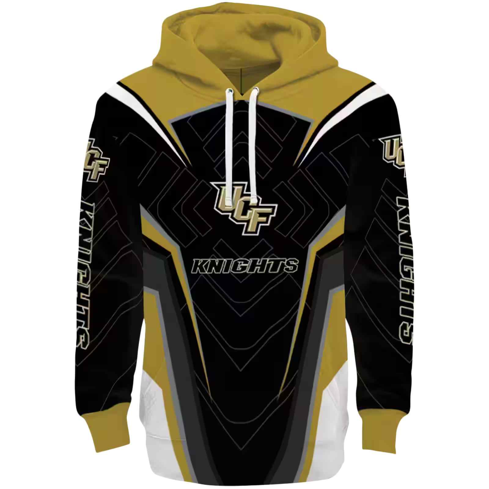 UCF Knights Futuristic Pattern Gold Black Hoodie