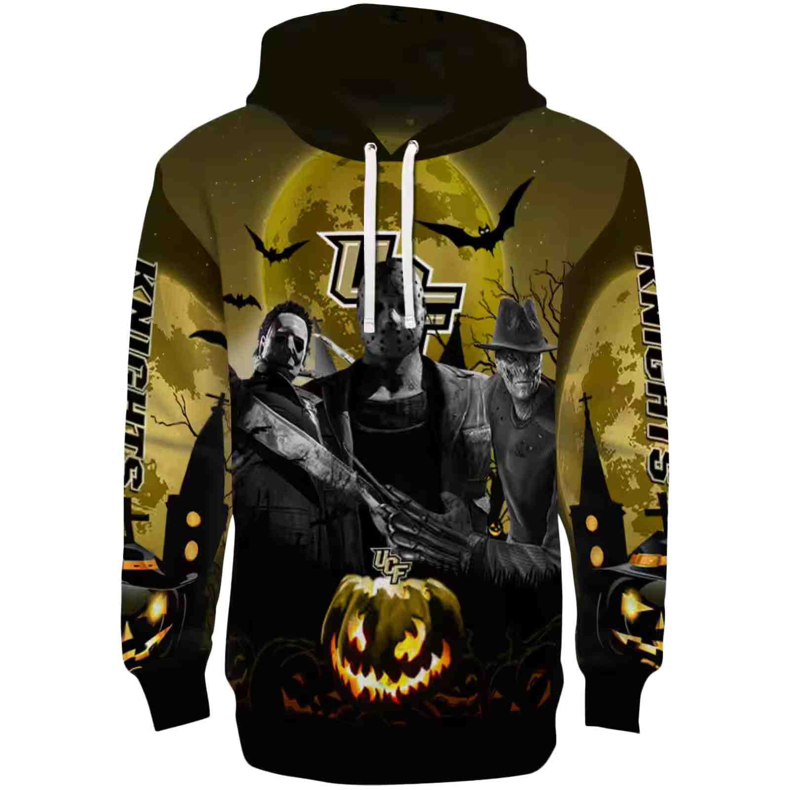 UCF Knights Halloween Vibes Gold Black Hoodie