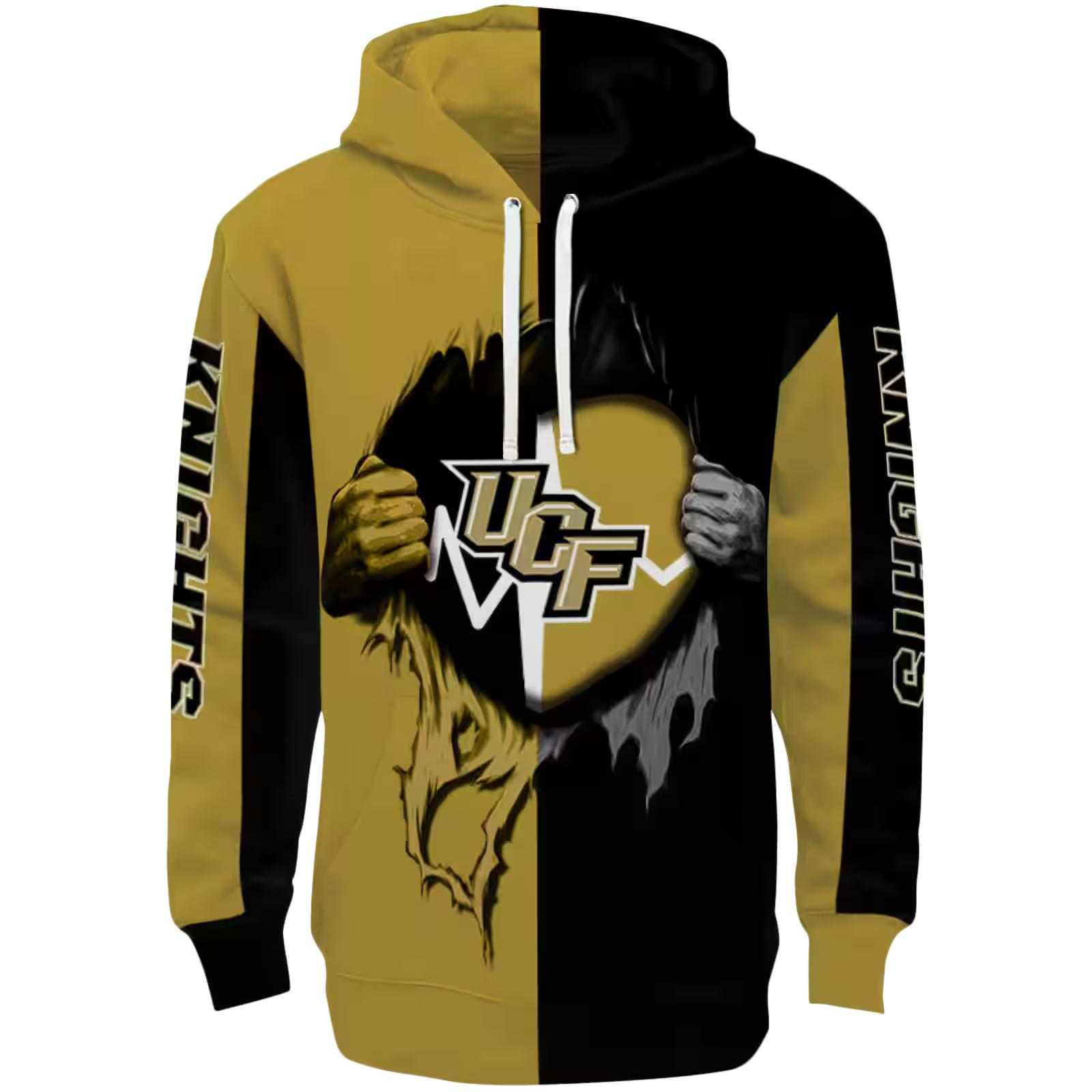 UCF Knights Heartbeat Graphic Gold Hoodie