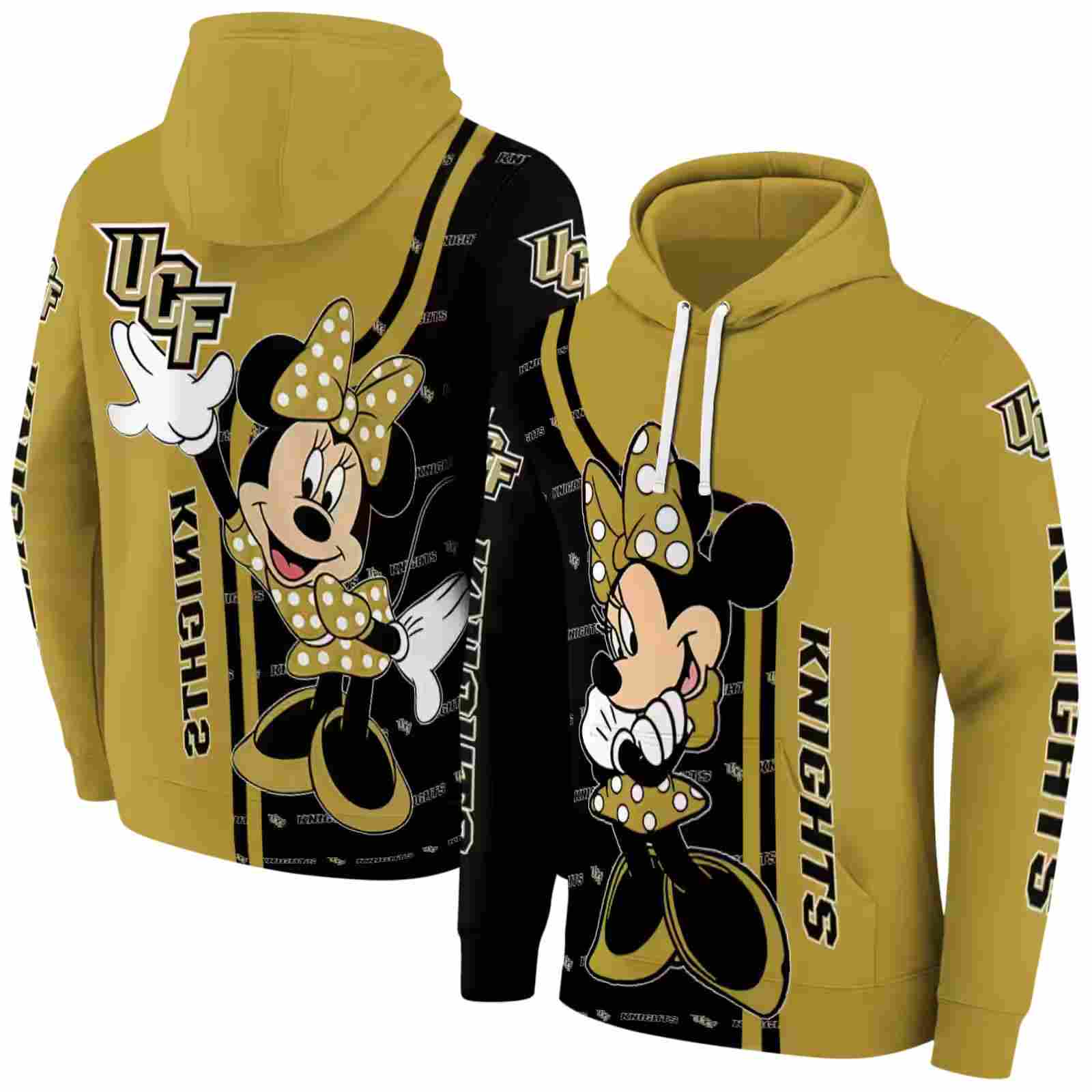 ucf knights minnie mouse gold hoodie fashion forward