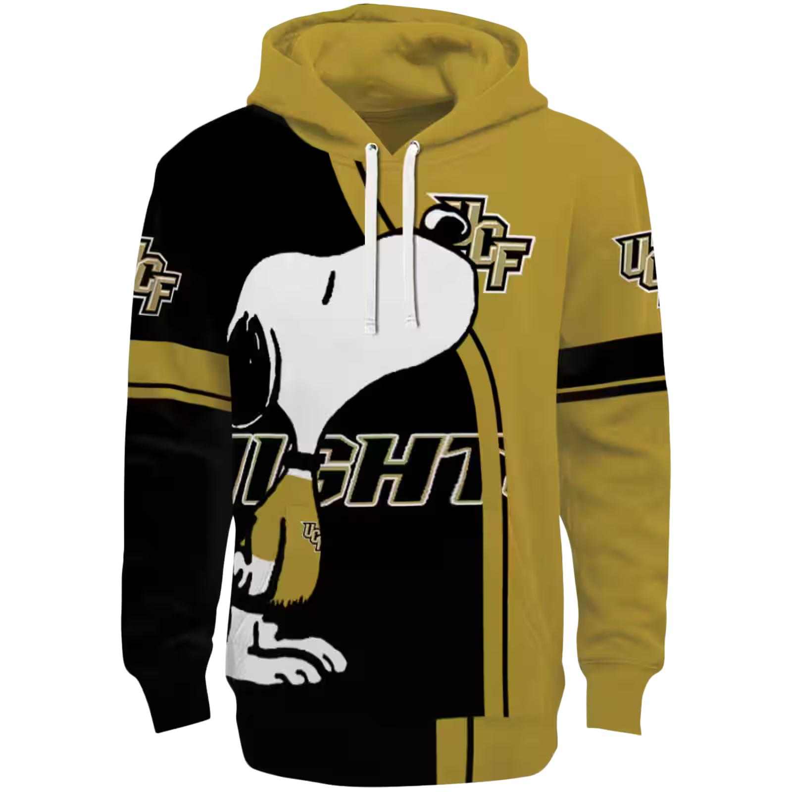 UCF Knights Playful Snoopy Gold Hoodie