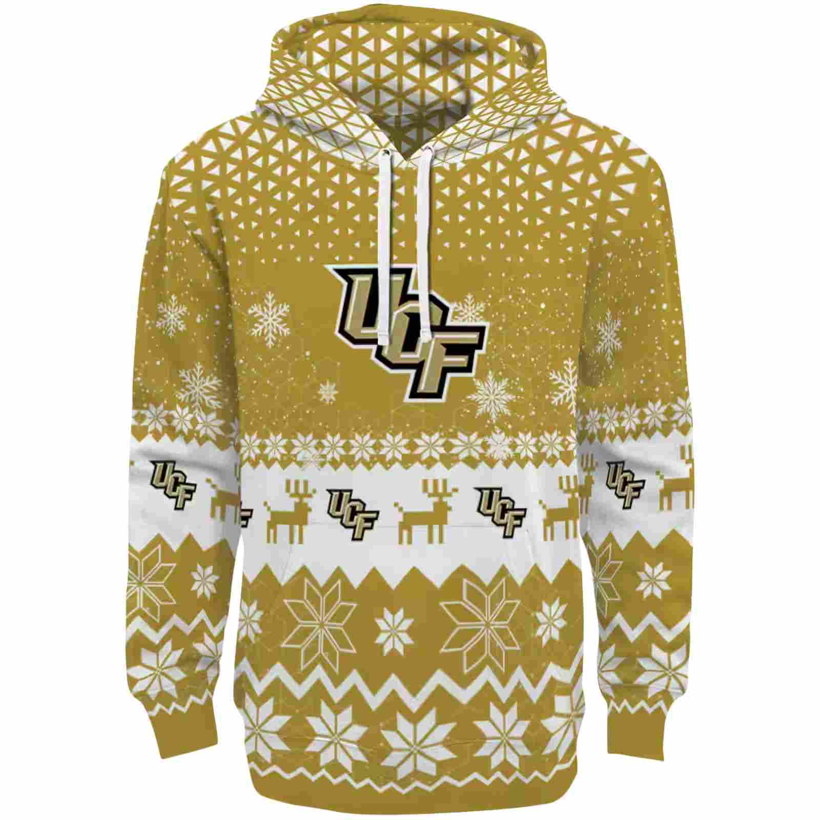 UCF Knights Reindeer Motif Gold Hoodie