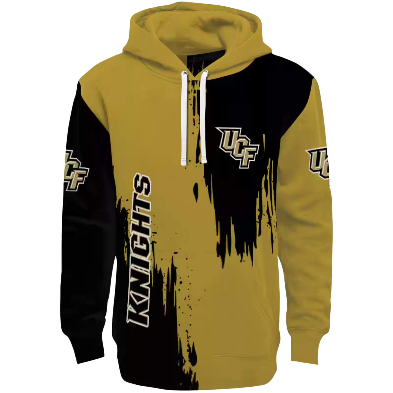 UCF Knights Splatter Effect Gold Hoodie