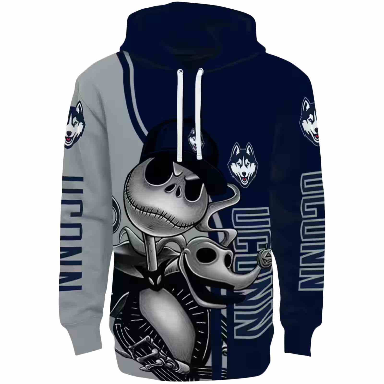 UConn Huskies Jack Skellington Blue Hoodie