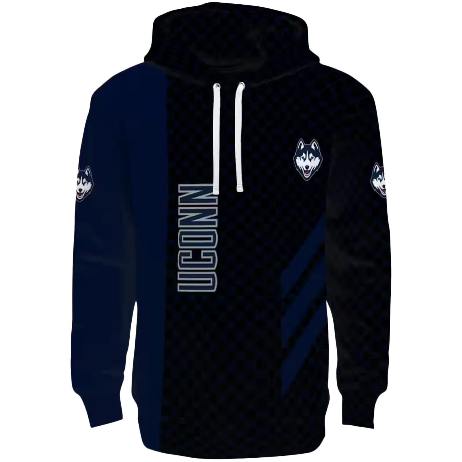 UConn Huskies Monogram Pattern Blue Hoodie