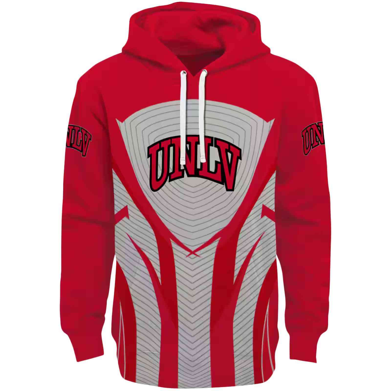 UNLV Rebels Concentric Lines Red Black Hoodie
