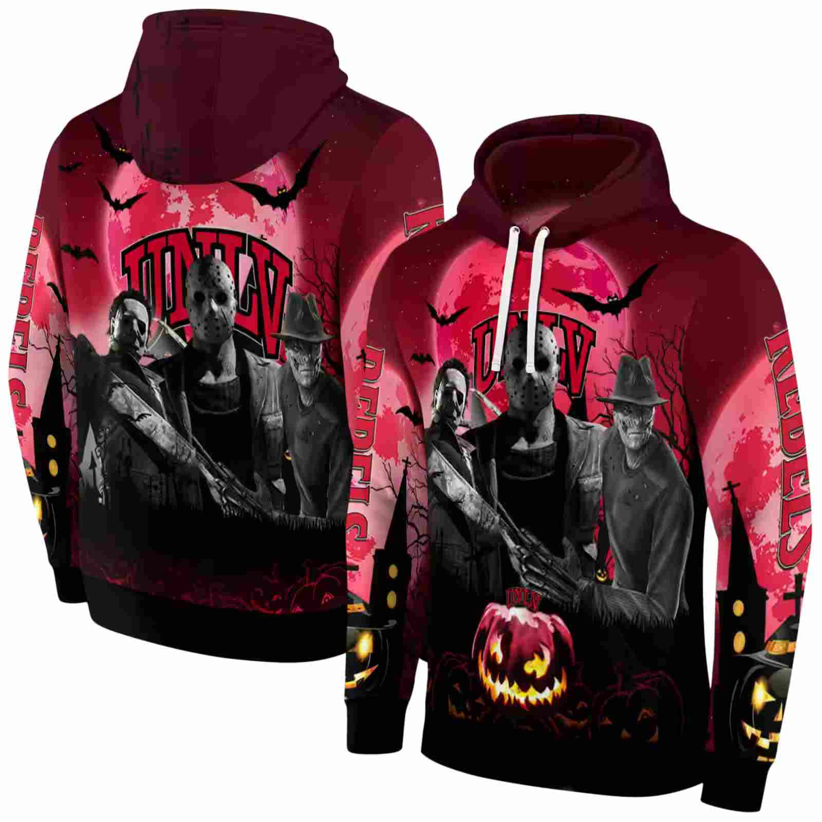 unlv rebels halloween vibes red black hoodie fashion forward