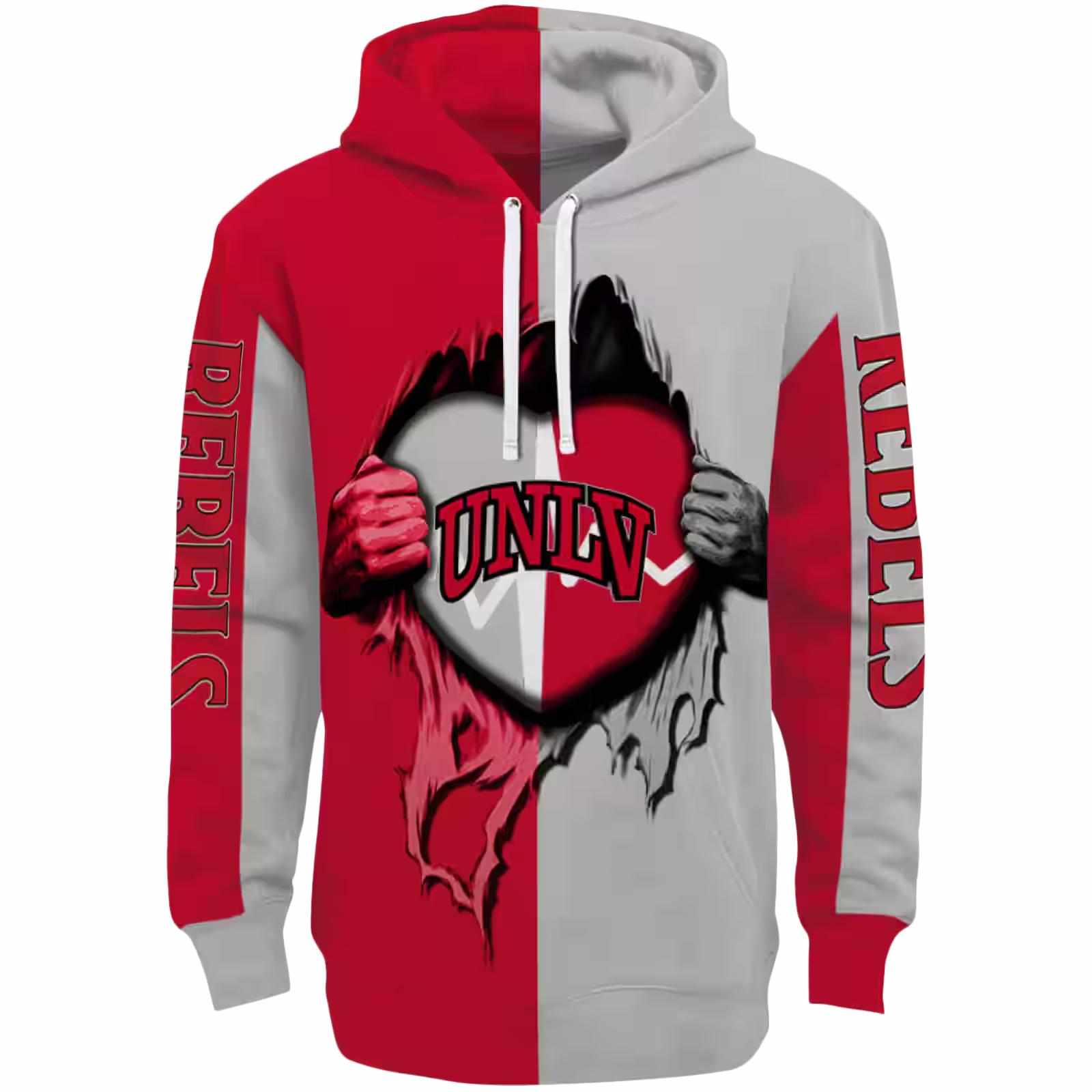 UNLV Rebels Heartbeat Graphic Red Hoodie