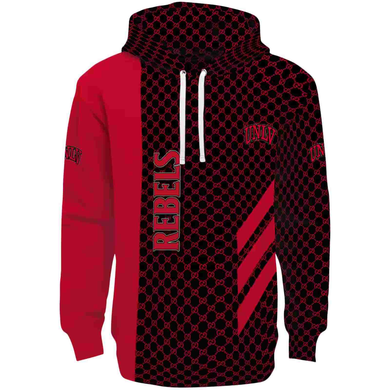 UNLV Rebels Monogram Pattern Red Hoodie