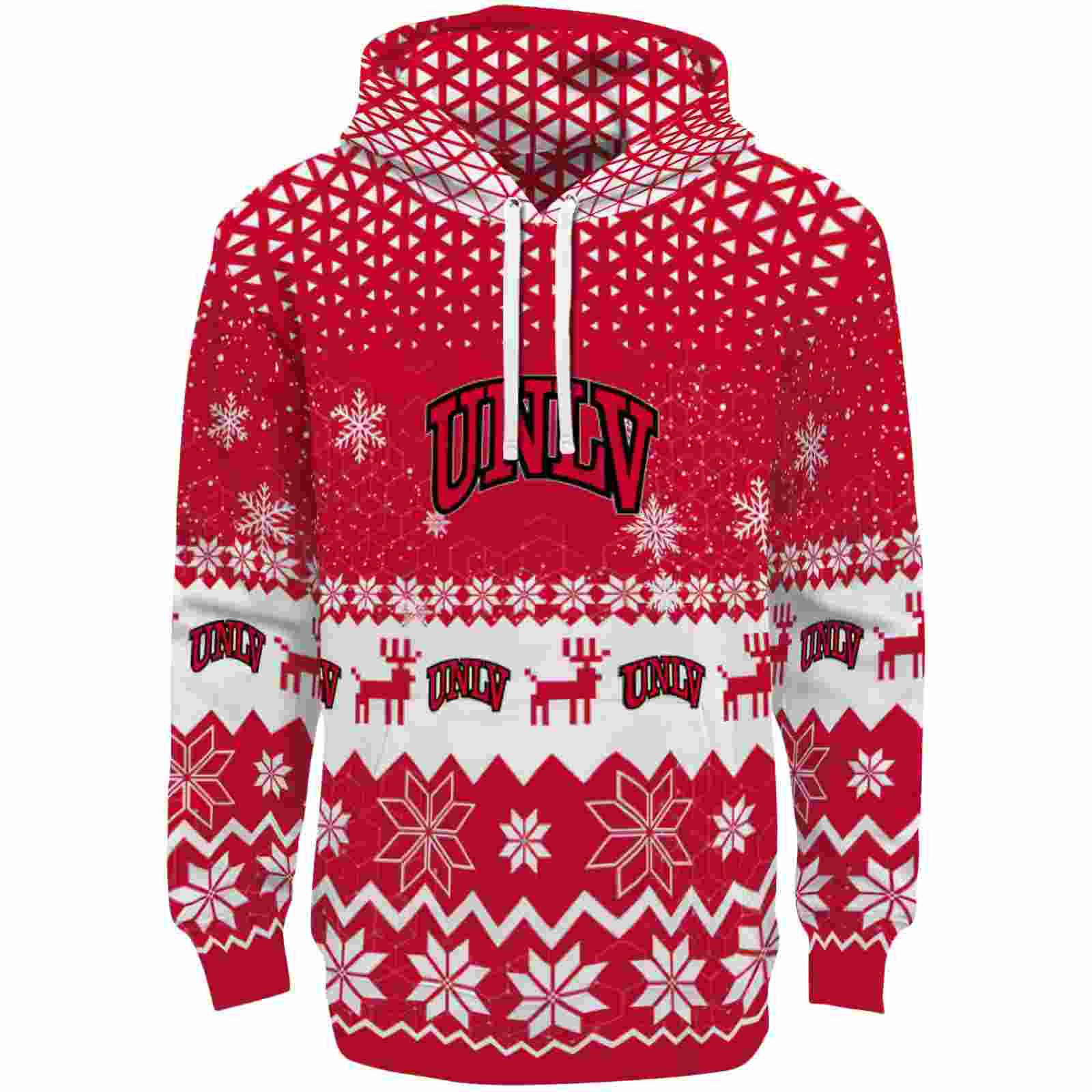 UNLV Rebels Reindeer Motif Red Hoodie