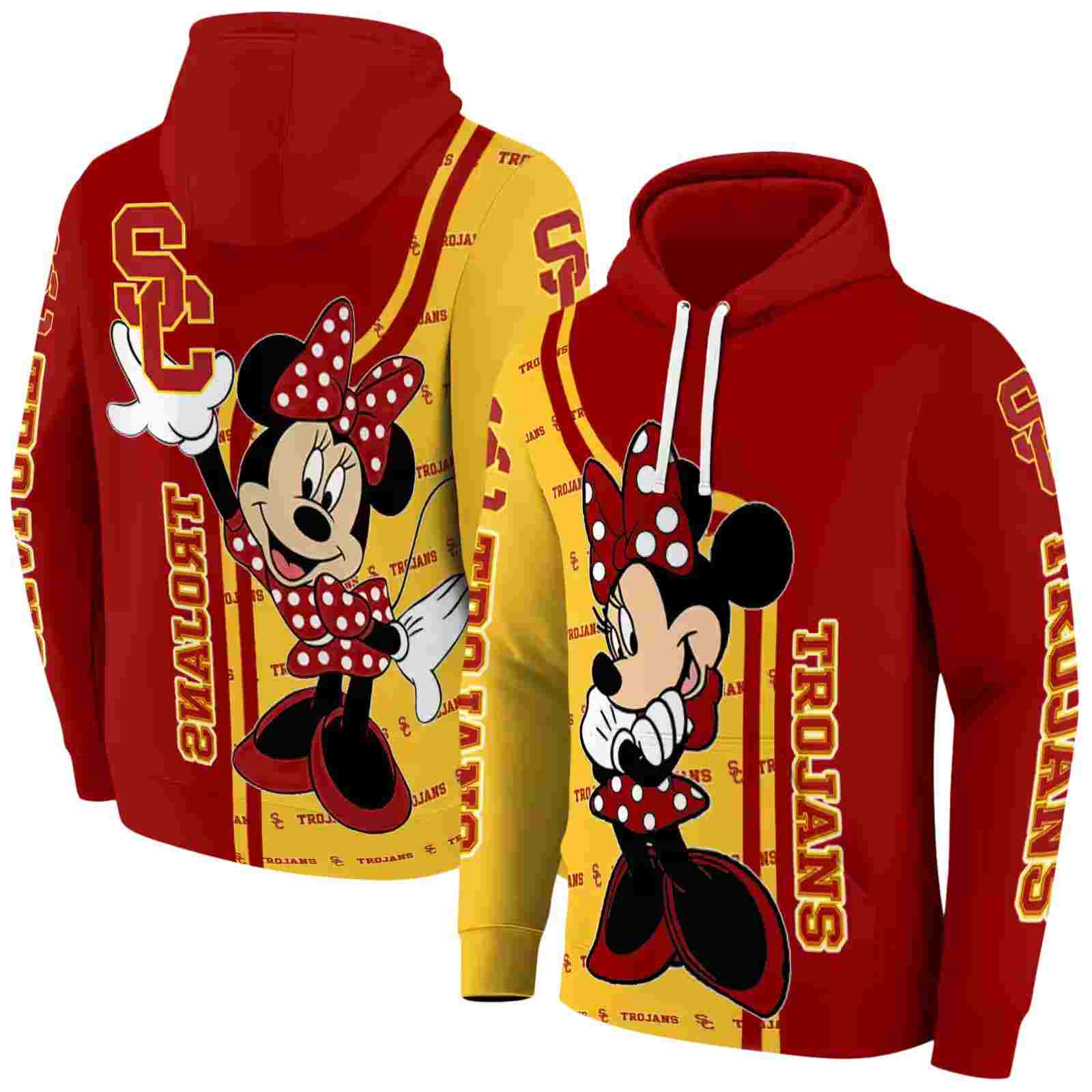 usc trojans minnie mouse red hoodie fashion forward