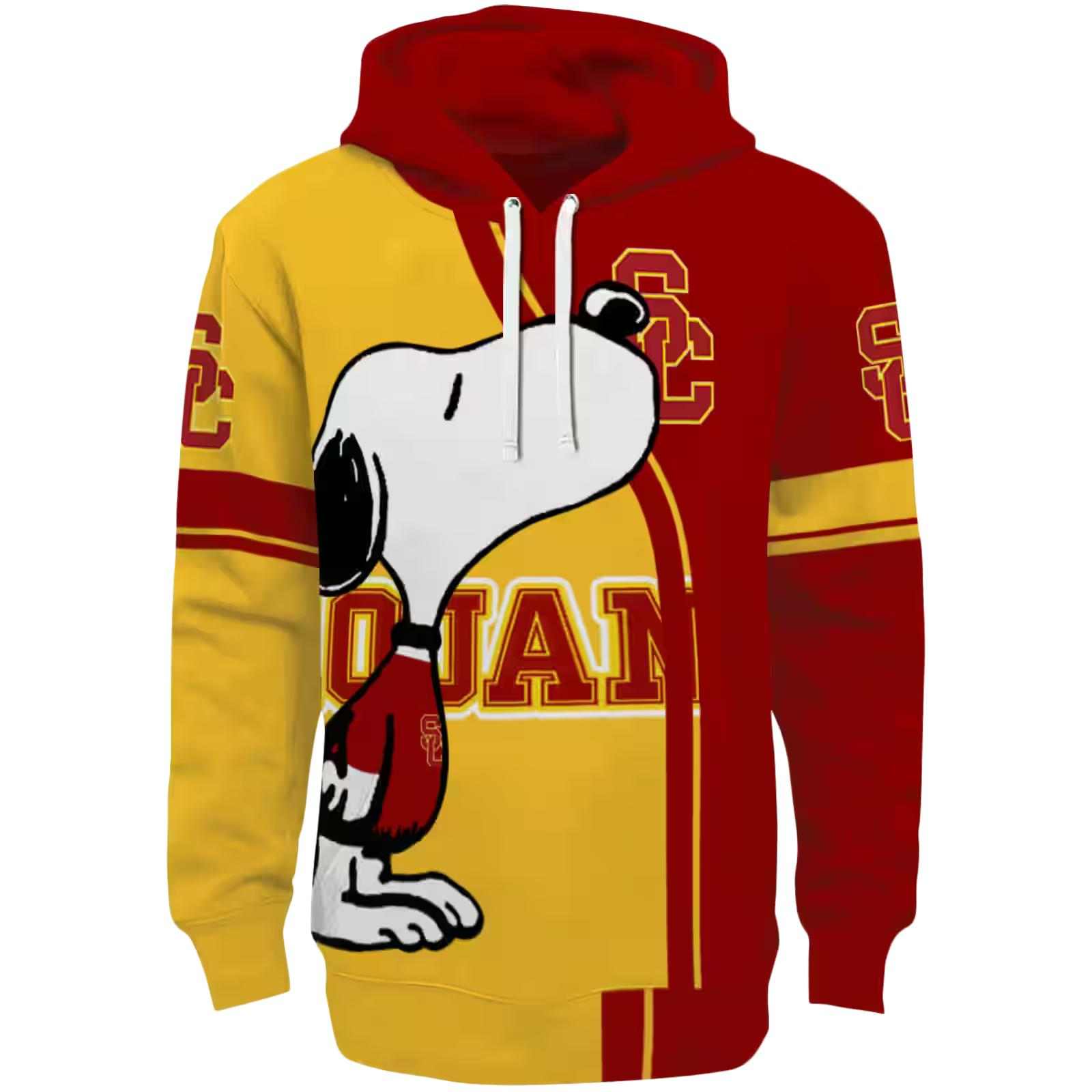 USC Trojans Playful Snoopy Red Hoodie