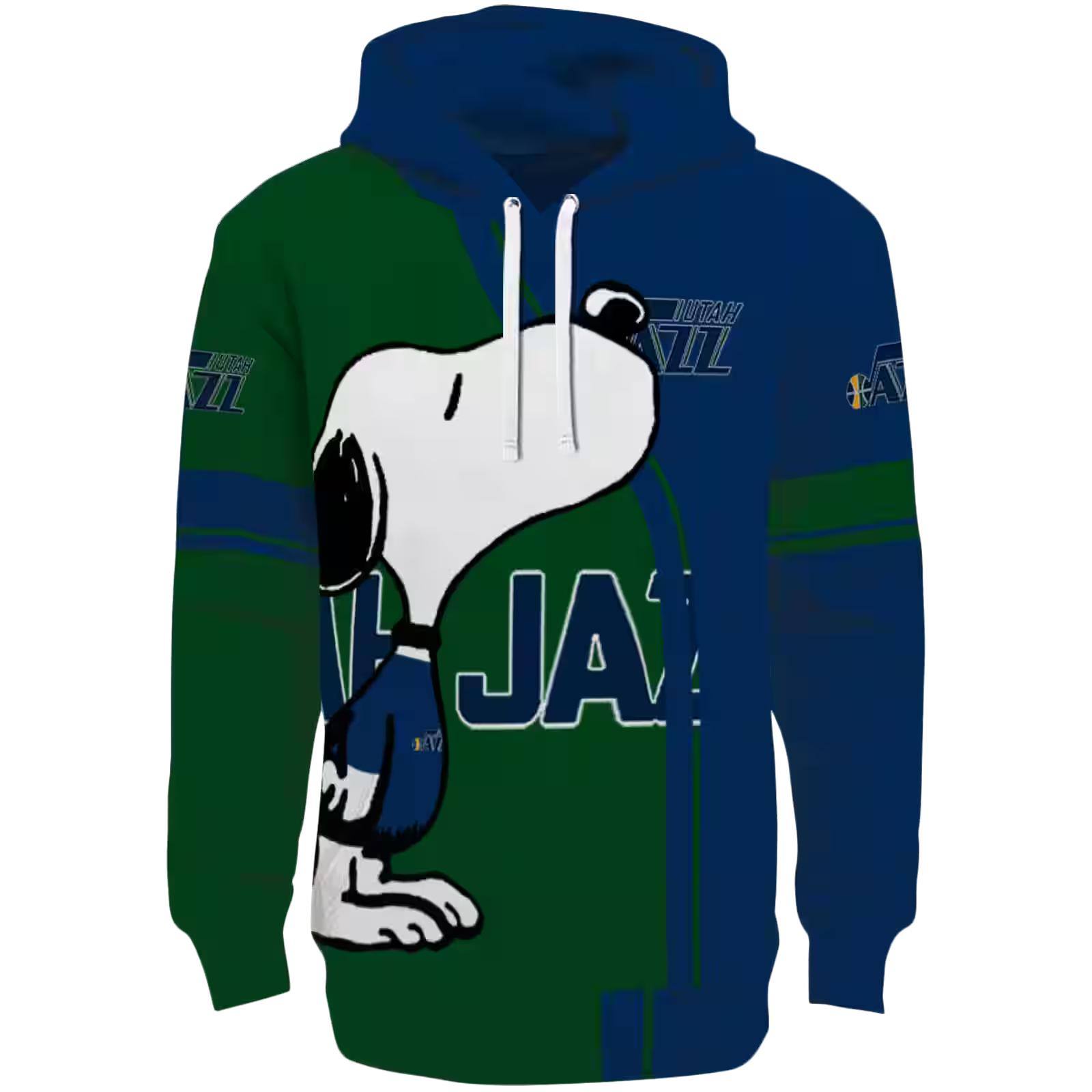 Utah Jazz Playful Snoopy Navy Hoodie