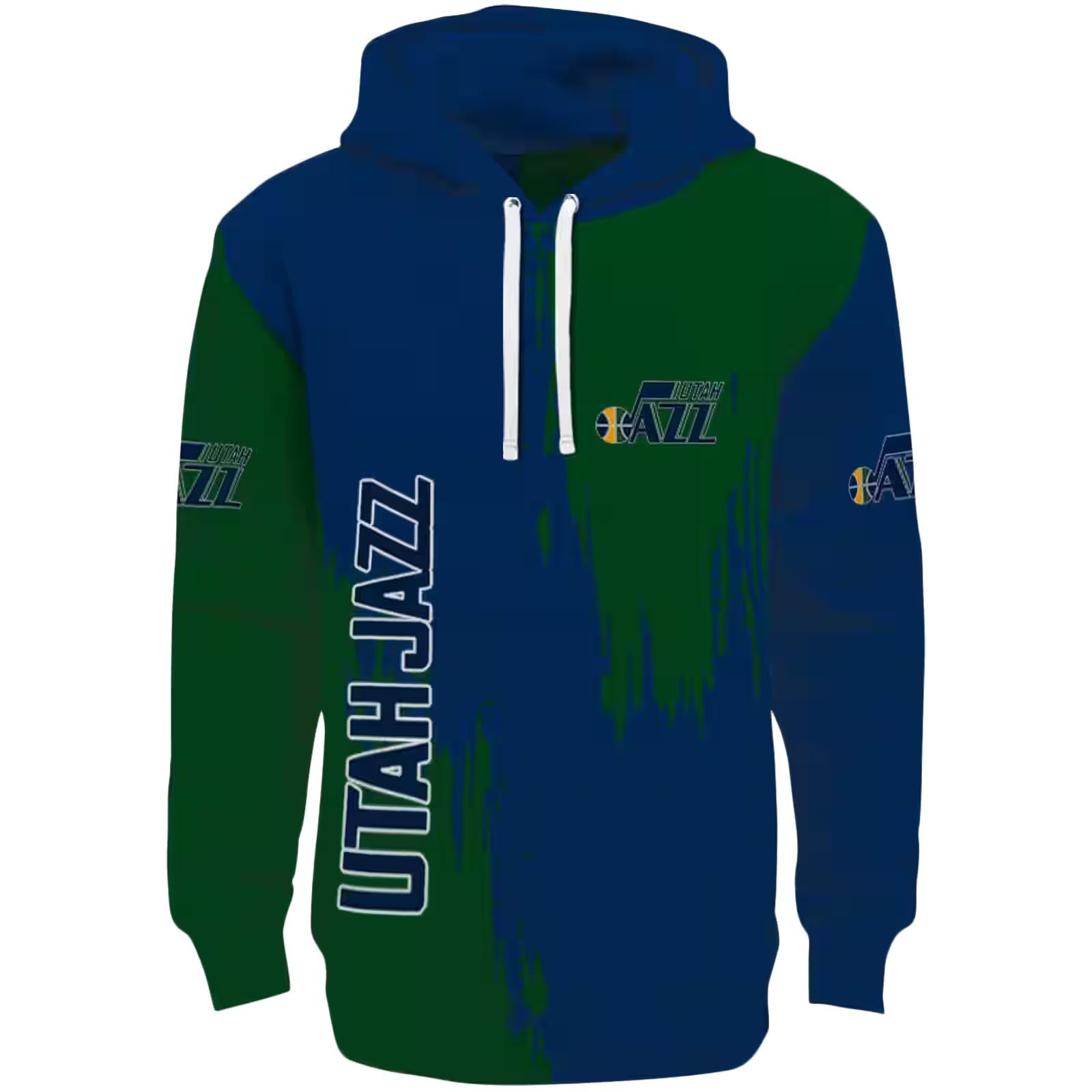 Utah Jazz Splatter Effect Navy Hoodie