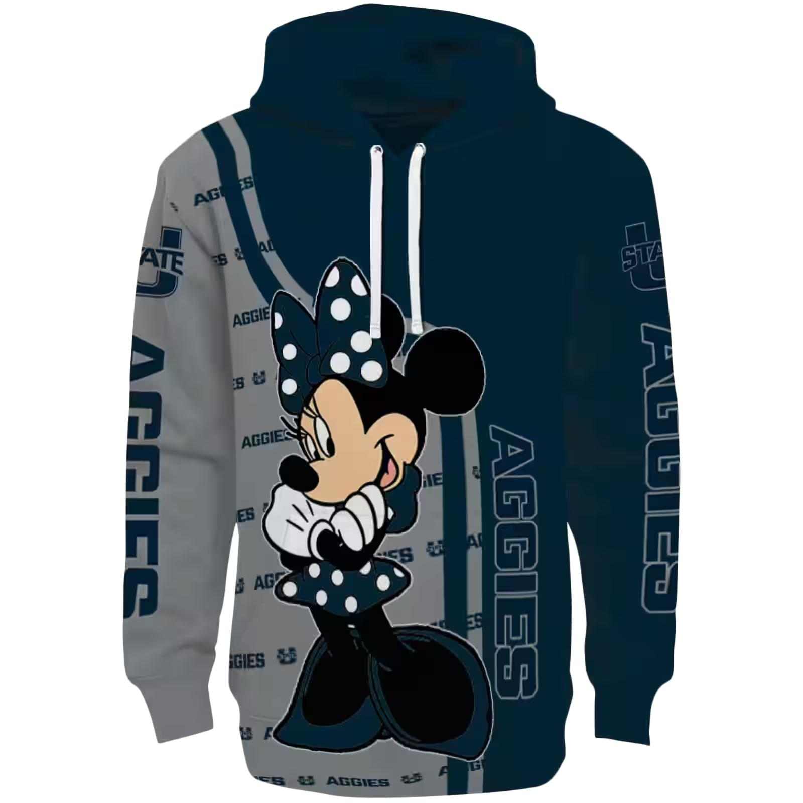 Utah State Aggies Minnie Mouse Navy Hoodie