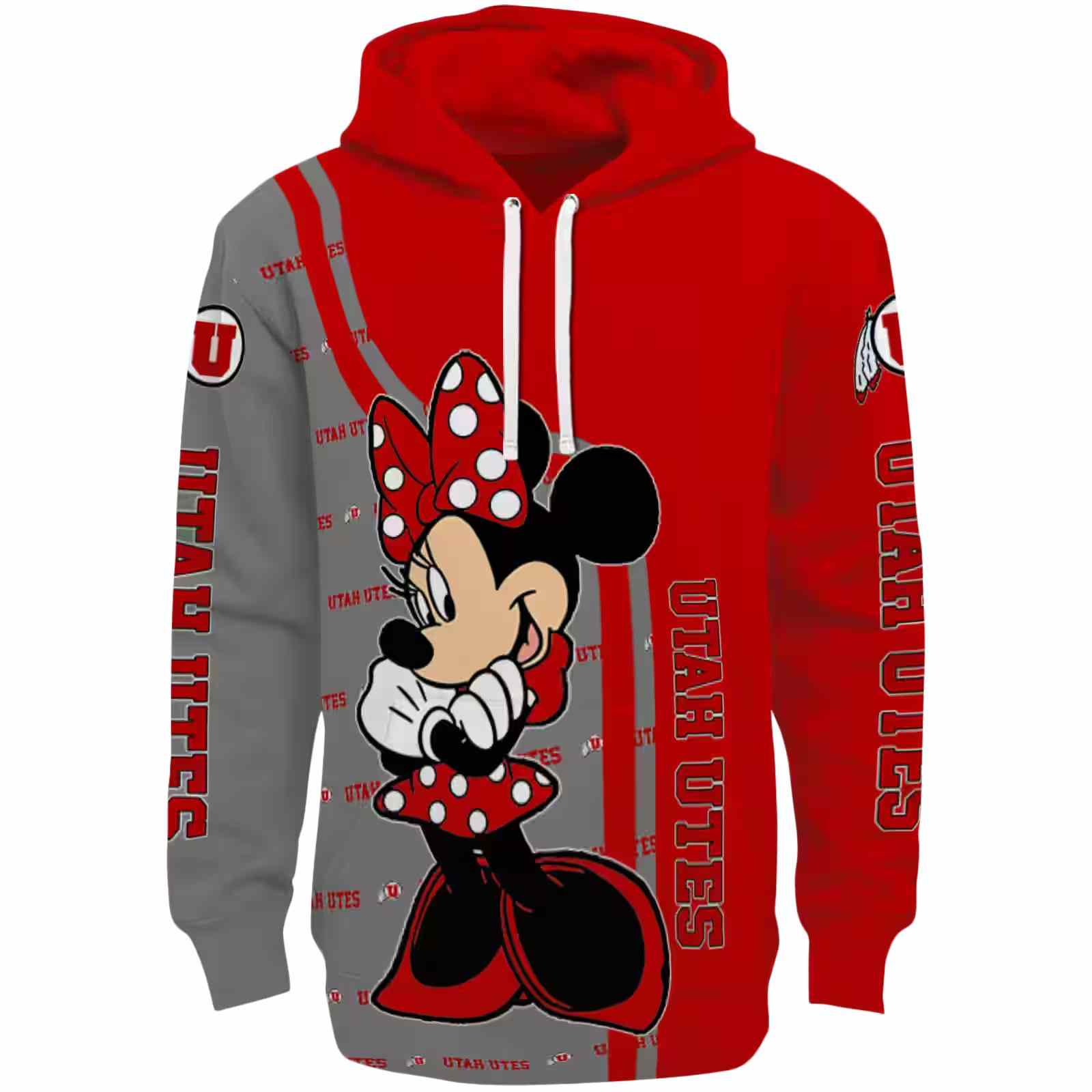 Utah Utes Minnie Mouse Red Hoodie