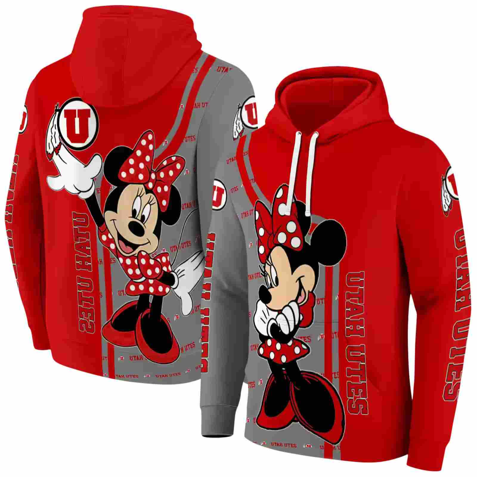 utah utes minnie mouse red hoodie fashion forward