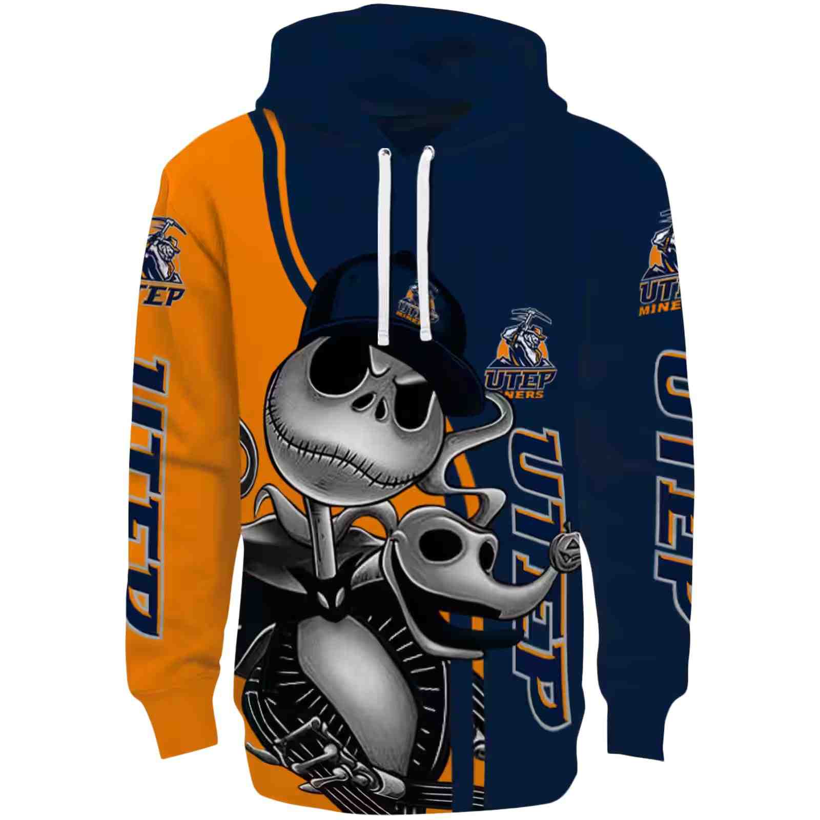 UTEP Miners Jack Skellington Blue Hoodie