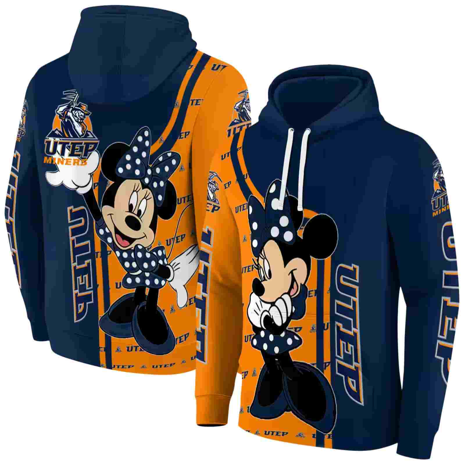 utep miners minnie mouse blue hoodie fashion forward
