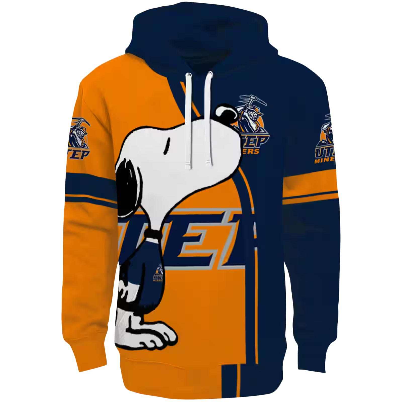 UTEP Miners Playful Snoopy Blue Hoodie