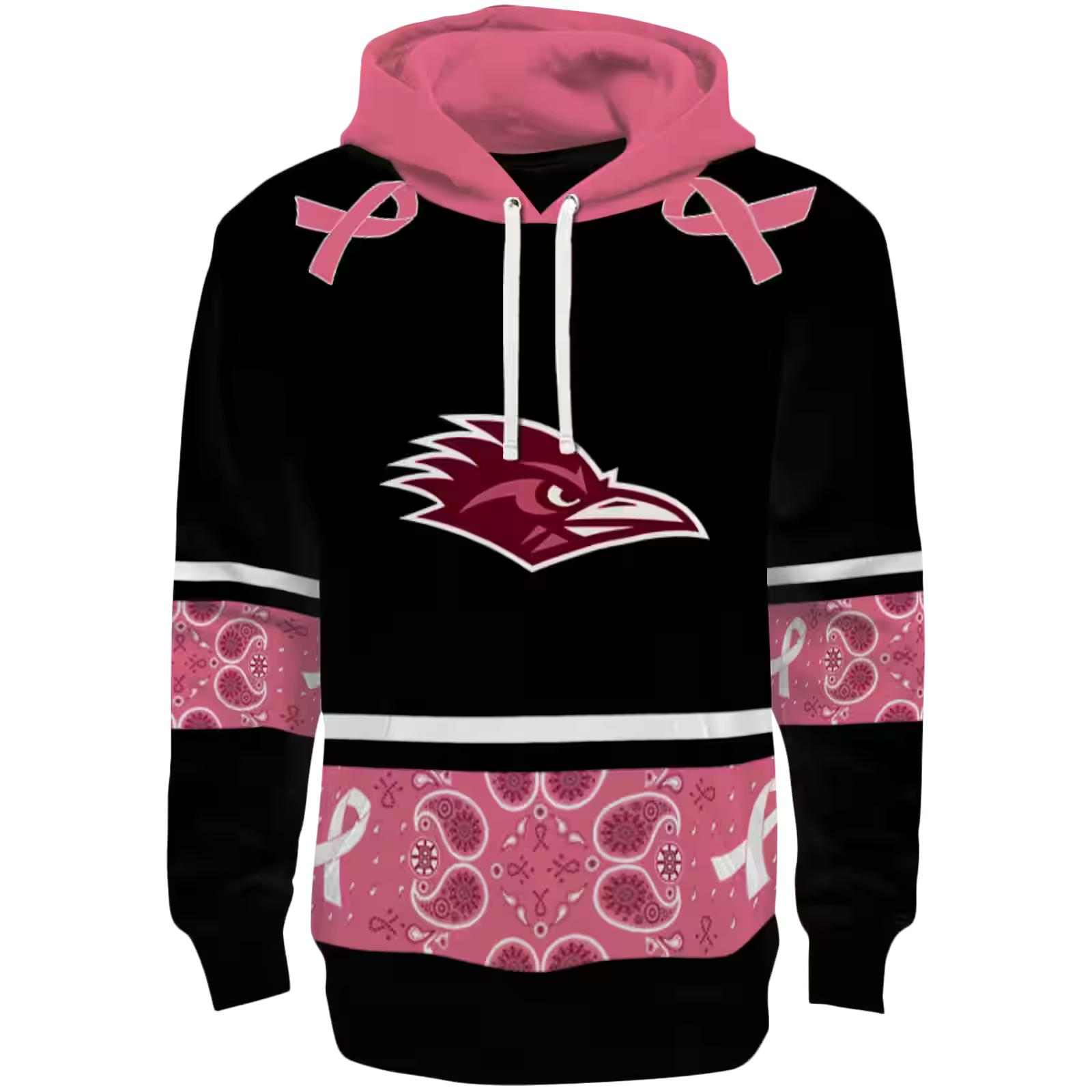 UTSA Roadrunners Awareness Ribbon Black Pink Hoodie