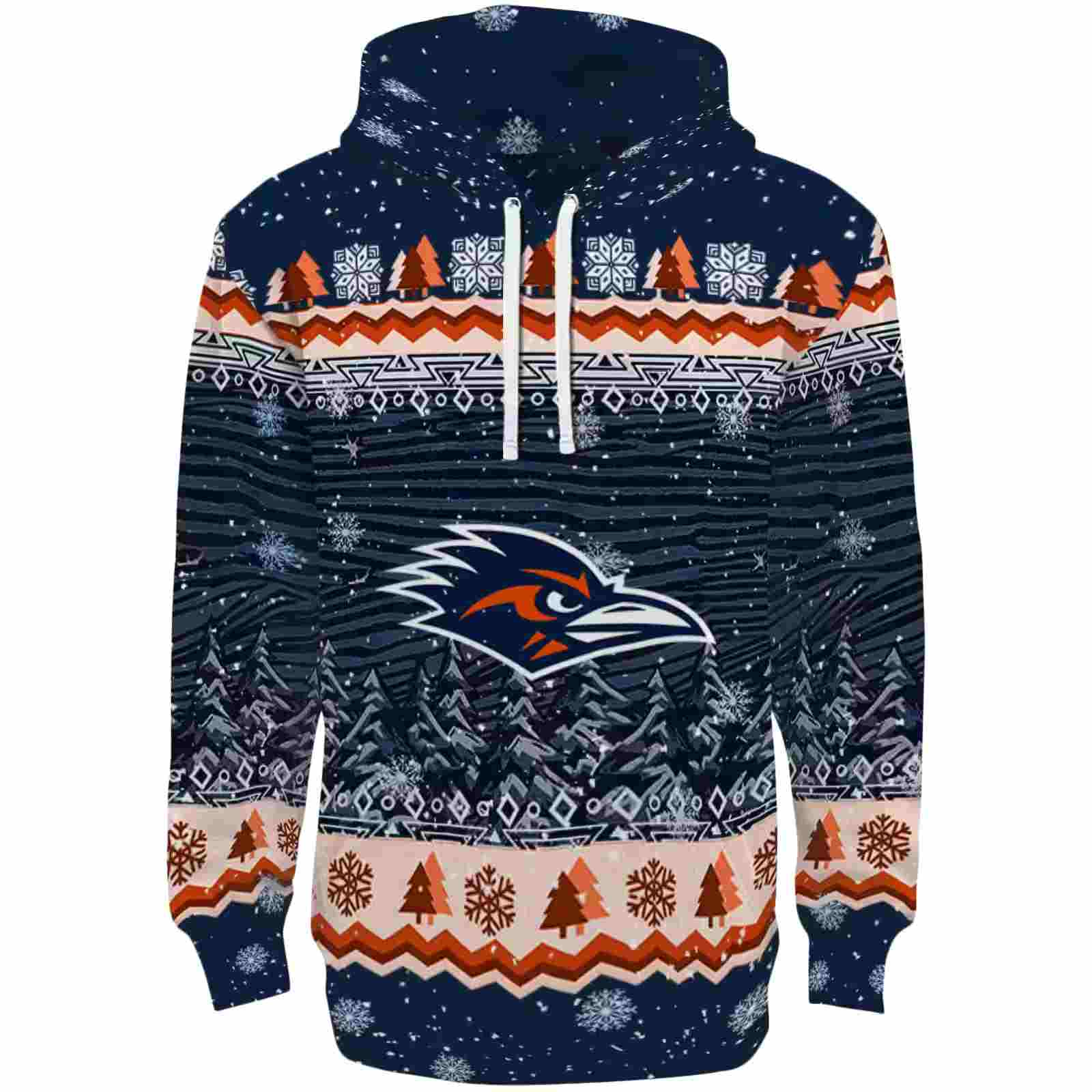 UTSA Roadrunners Christmas Trees Orange Hoodie