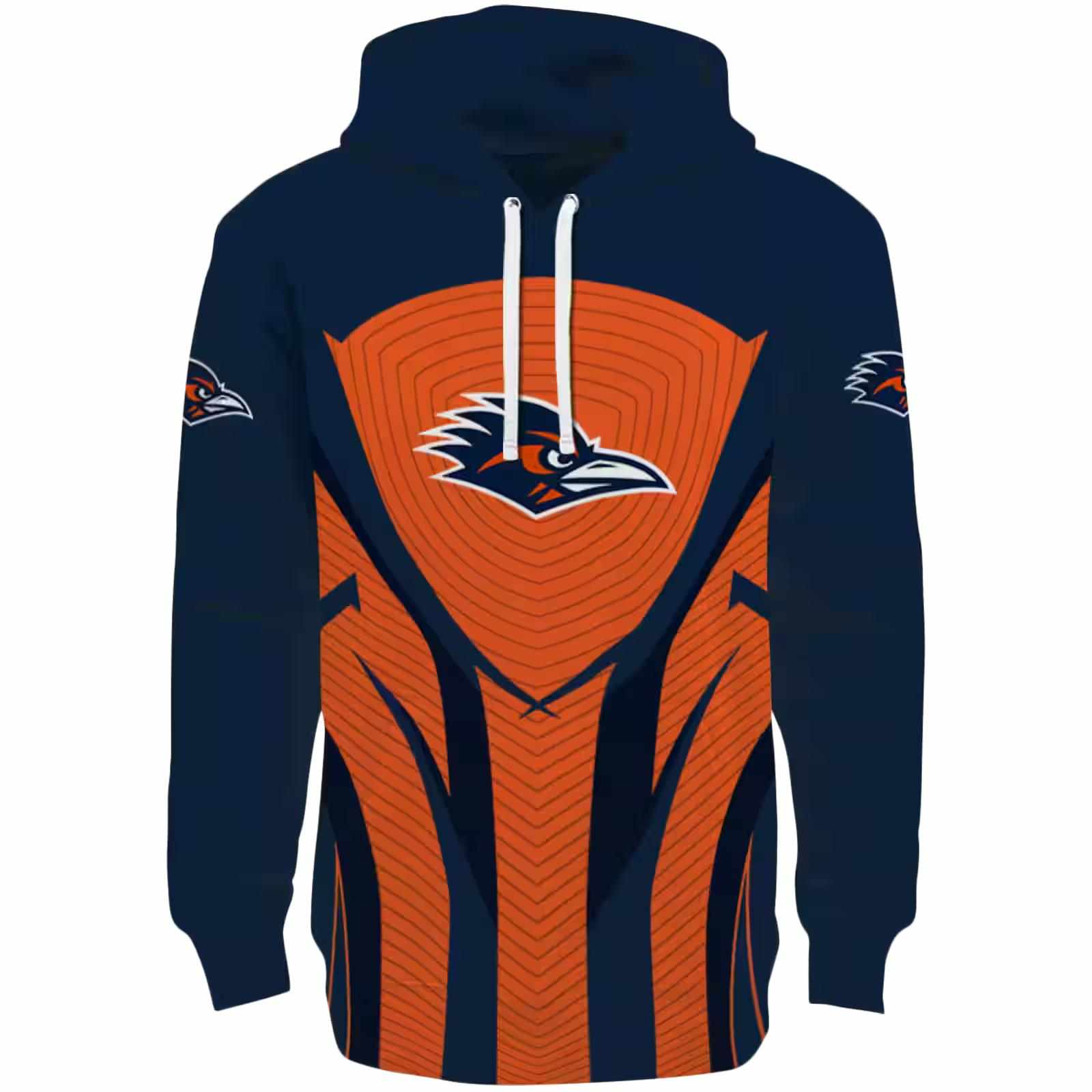 UTSA Roadrunners Concentric Lines Orange Black Hoodie