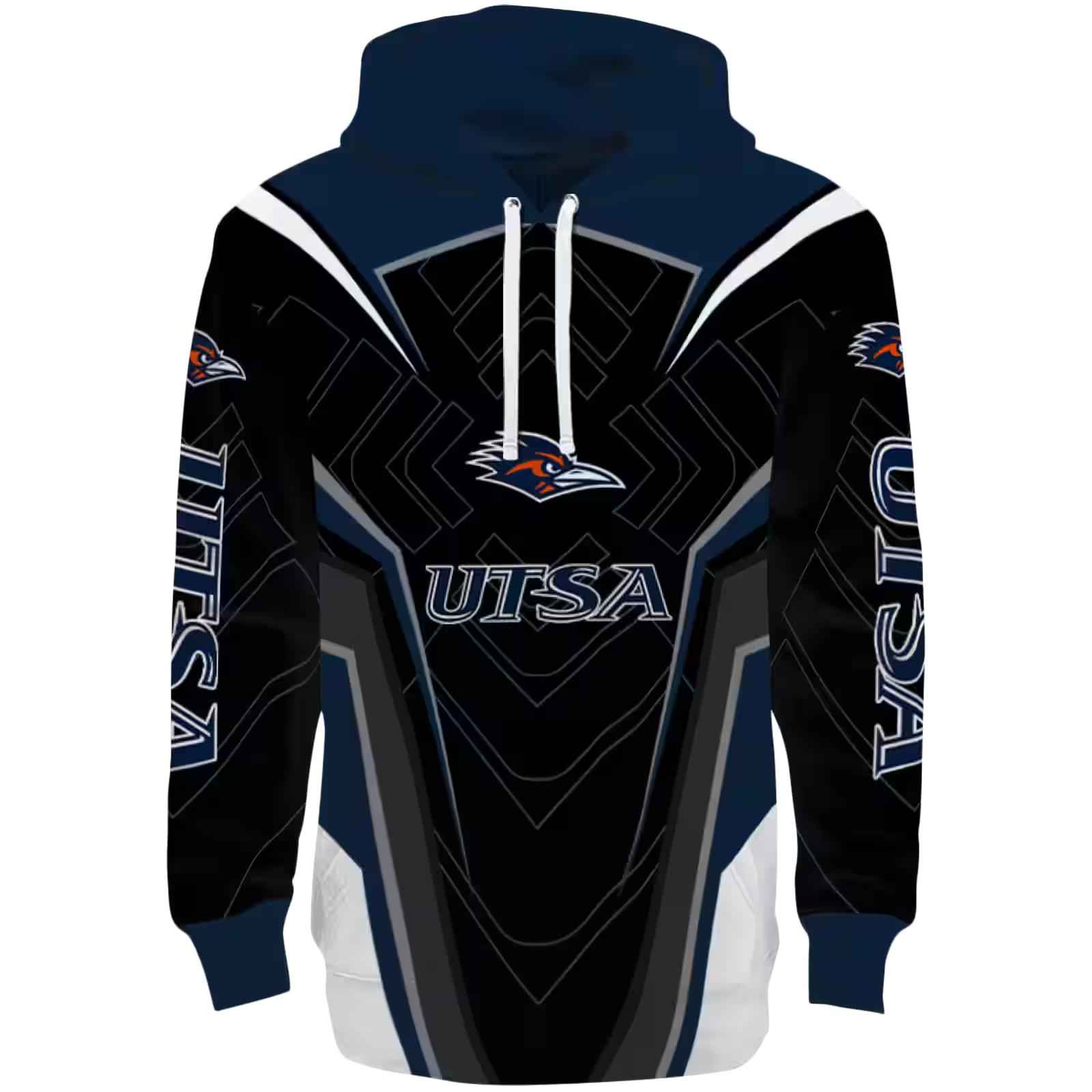 UTSA Roadrunners Futuristic Pattern Orange Black Hoodie