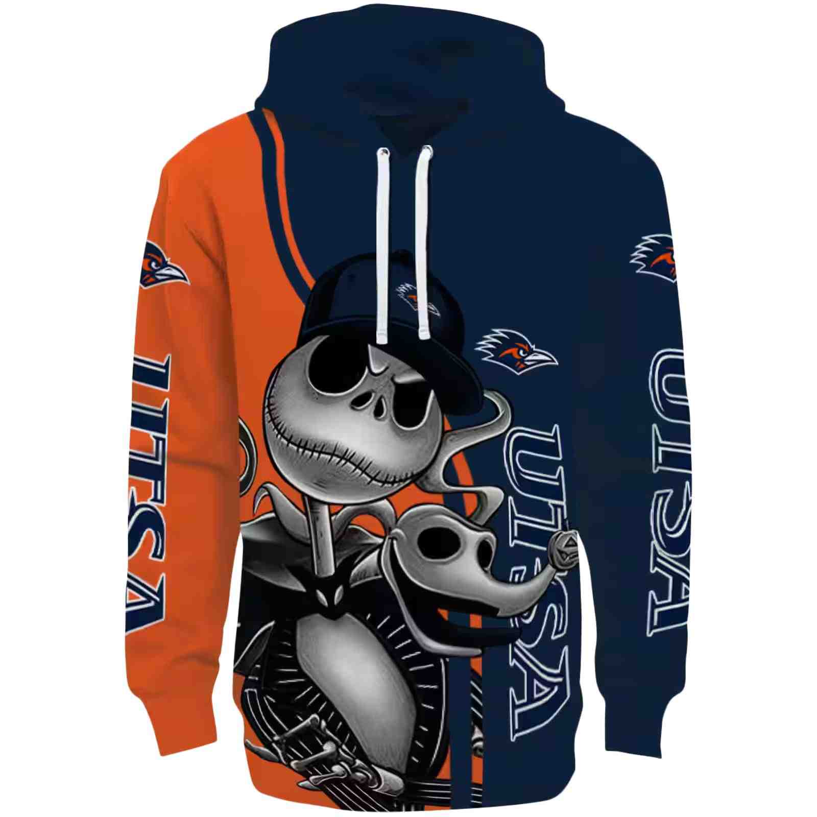 UTSA Roadrunners Jack Skellington Orange Hoodie