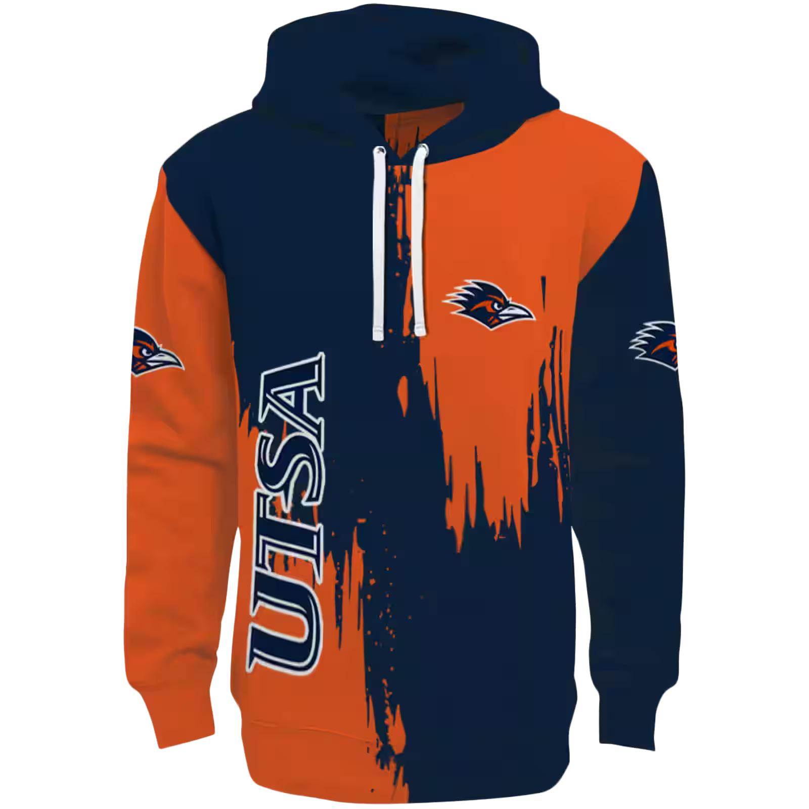 UTSA Roadrunners Splatter Effect Orange Hoodie