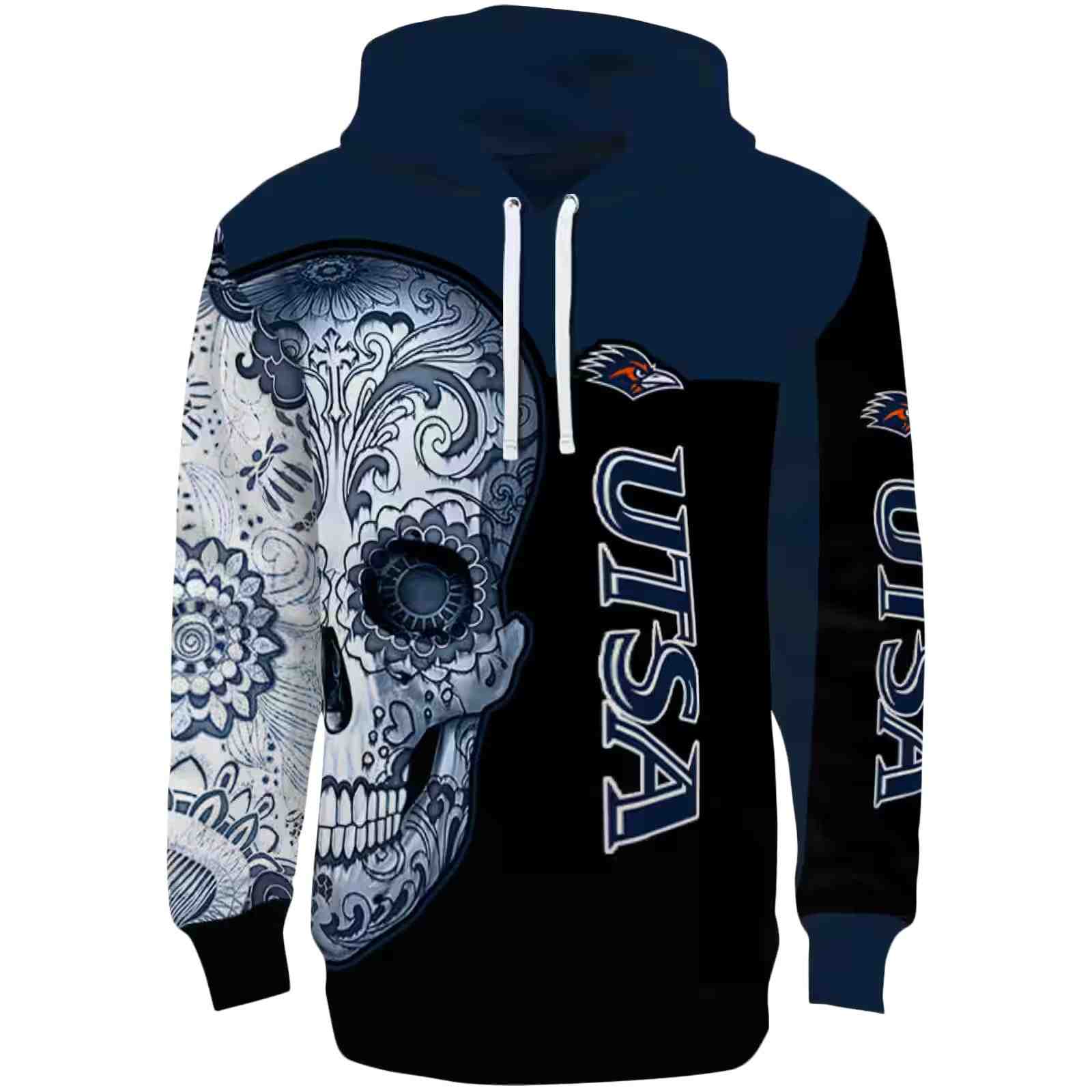 UTSA Roadrunners Sugar Skull Orange Black Hoodie