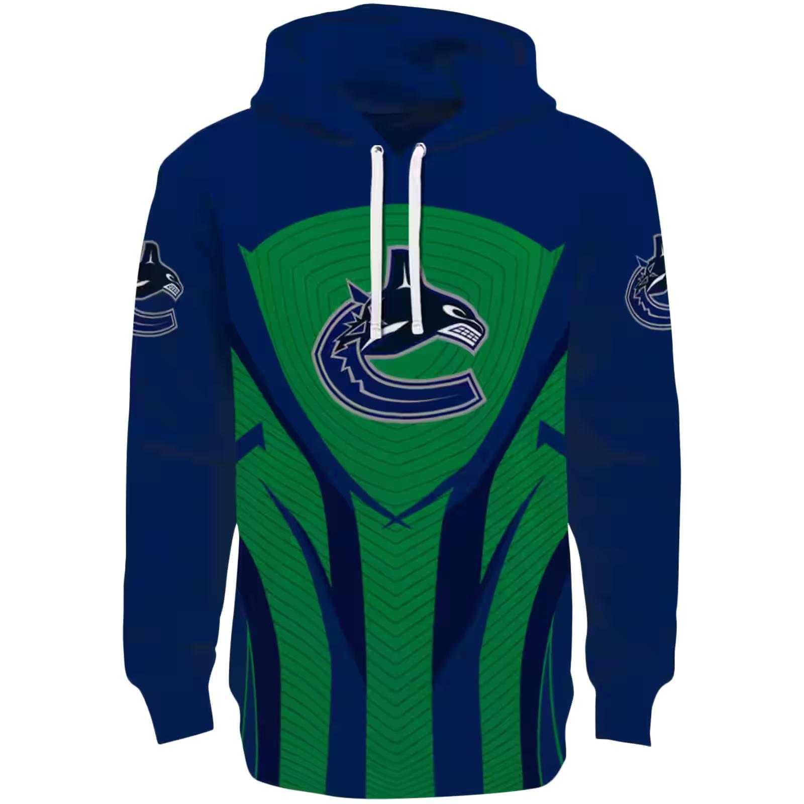 Vancouver Canucks Concentric Lines Blue Black Hoodie